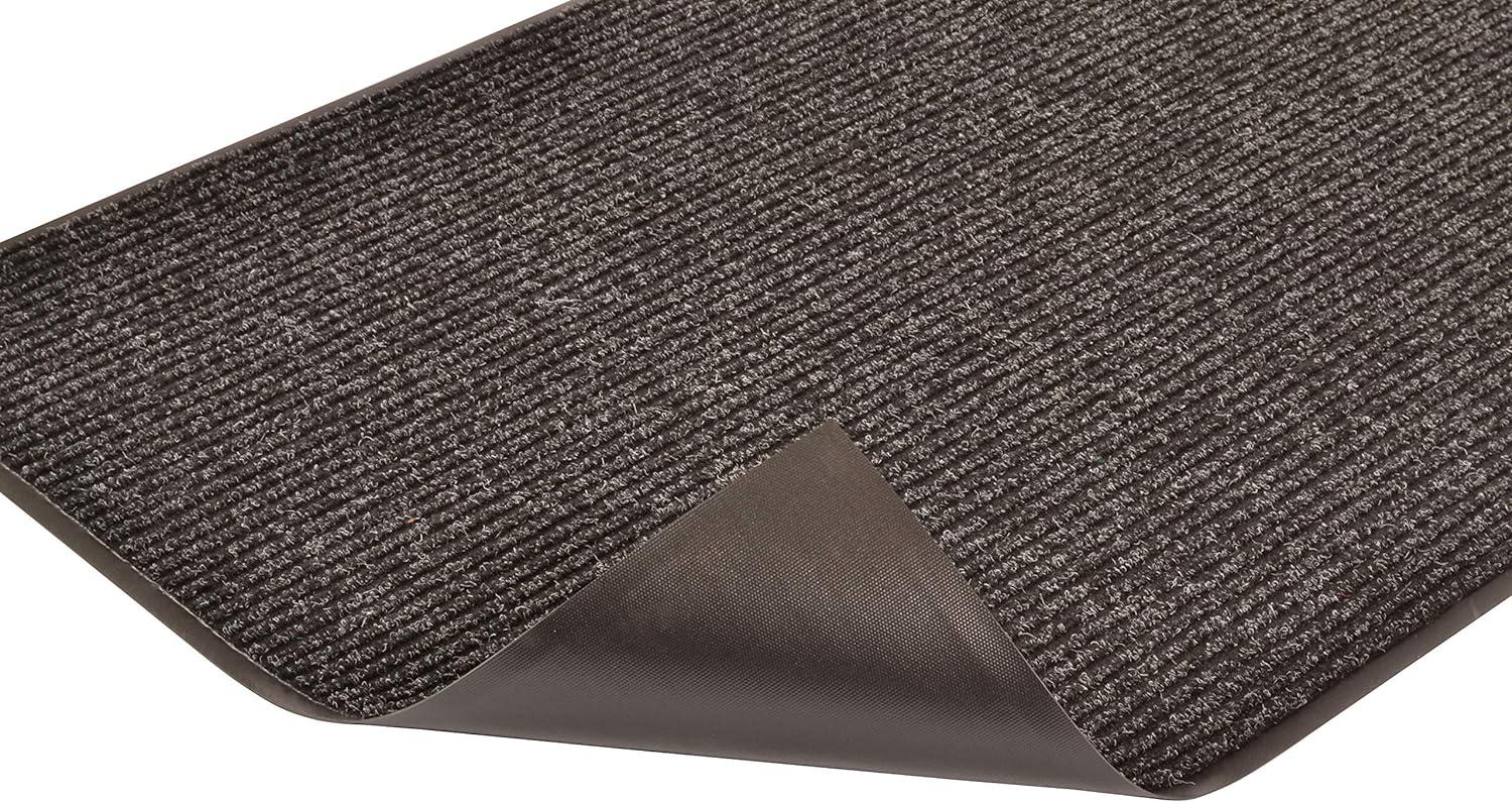 Charcoal 2' x 3' Poly Fiber Entrance Mat with Vinyl Backing