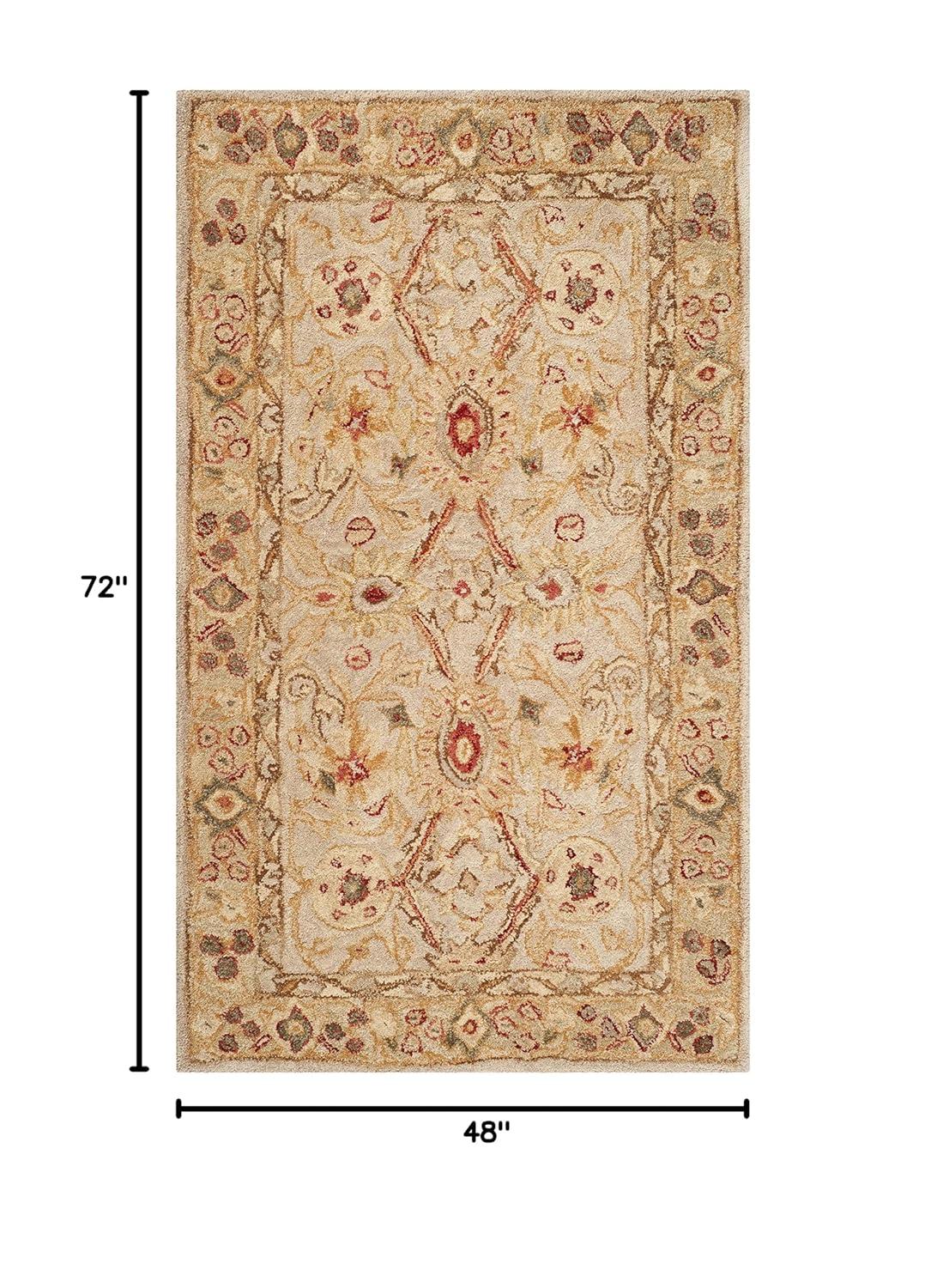 Anatolia AN516 Hand Tufted Indoor Area Rug - Grey Beige/Sage - 4'x6' - Safavieh