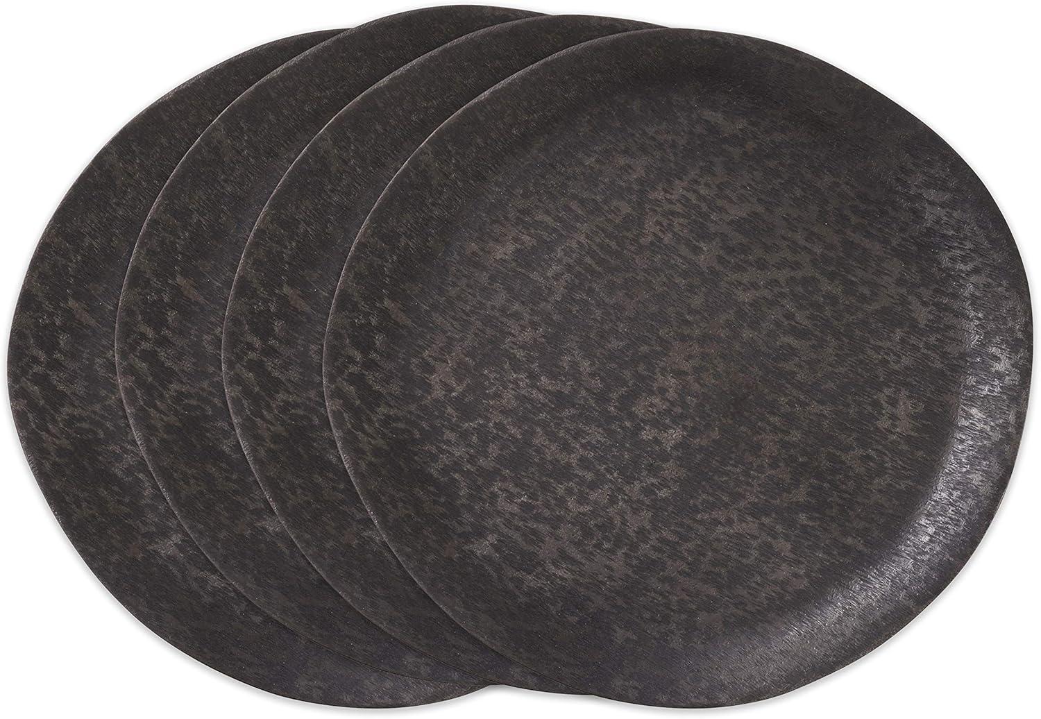 Saro Lifestyle Brushed Aluminum Charger (Set of 4), Graphite, 13" Round