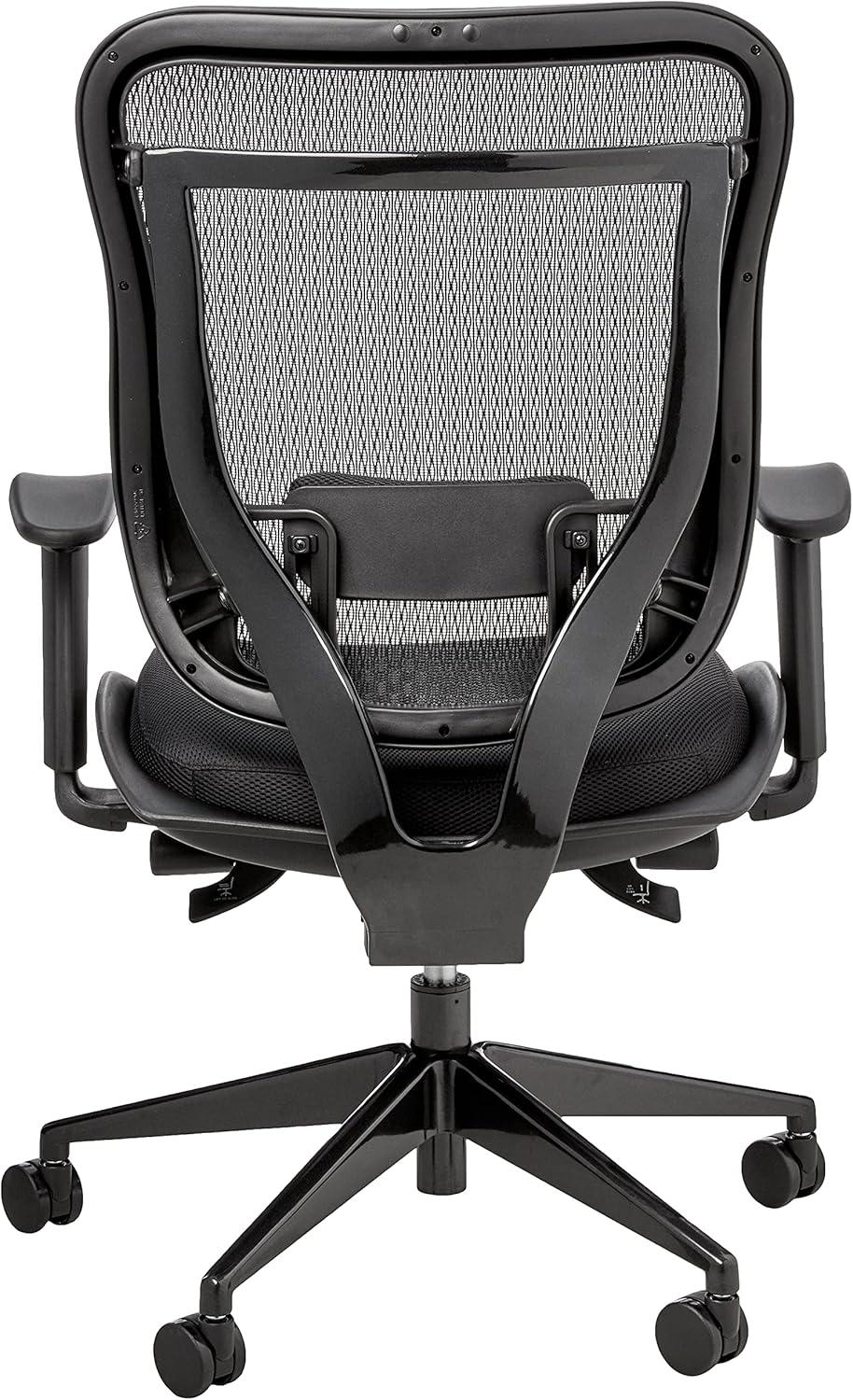 Big and Tall Executive Black High Back Chair with Breathable Mesh in Gun Metal