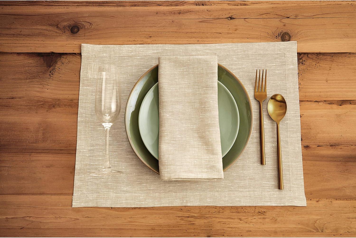 Solino Home 100% Pure Linen Dinner Napkins - Athena (Set of 4)