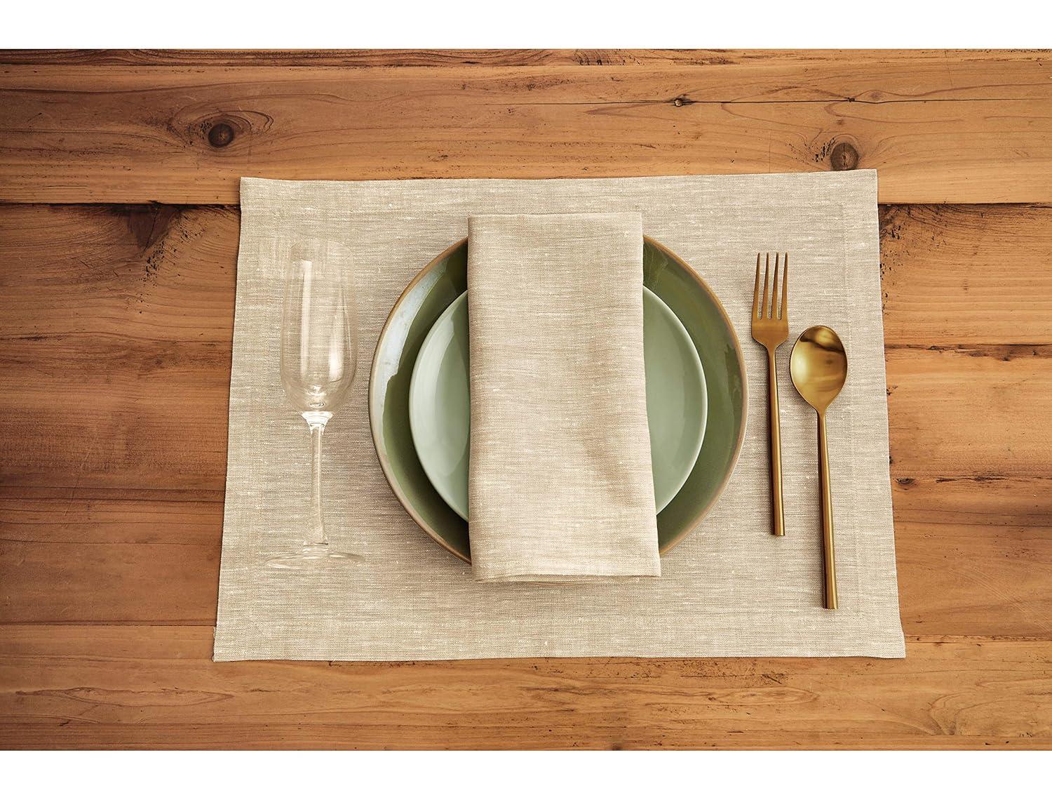 Solino Home 100% Pure Linen Dinner Napkins - Athena (Set of 4)