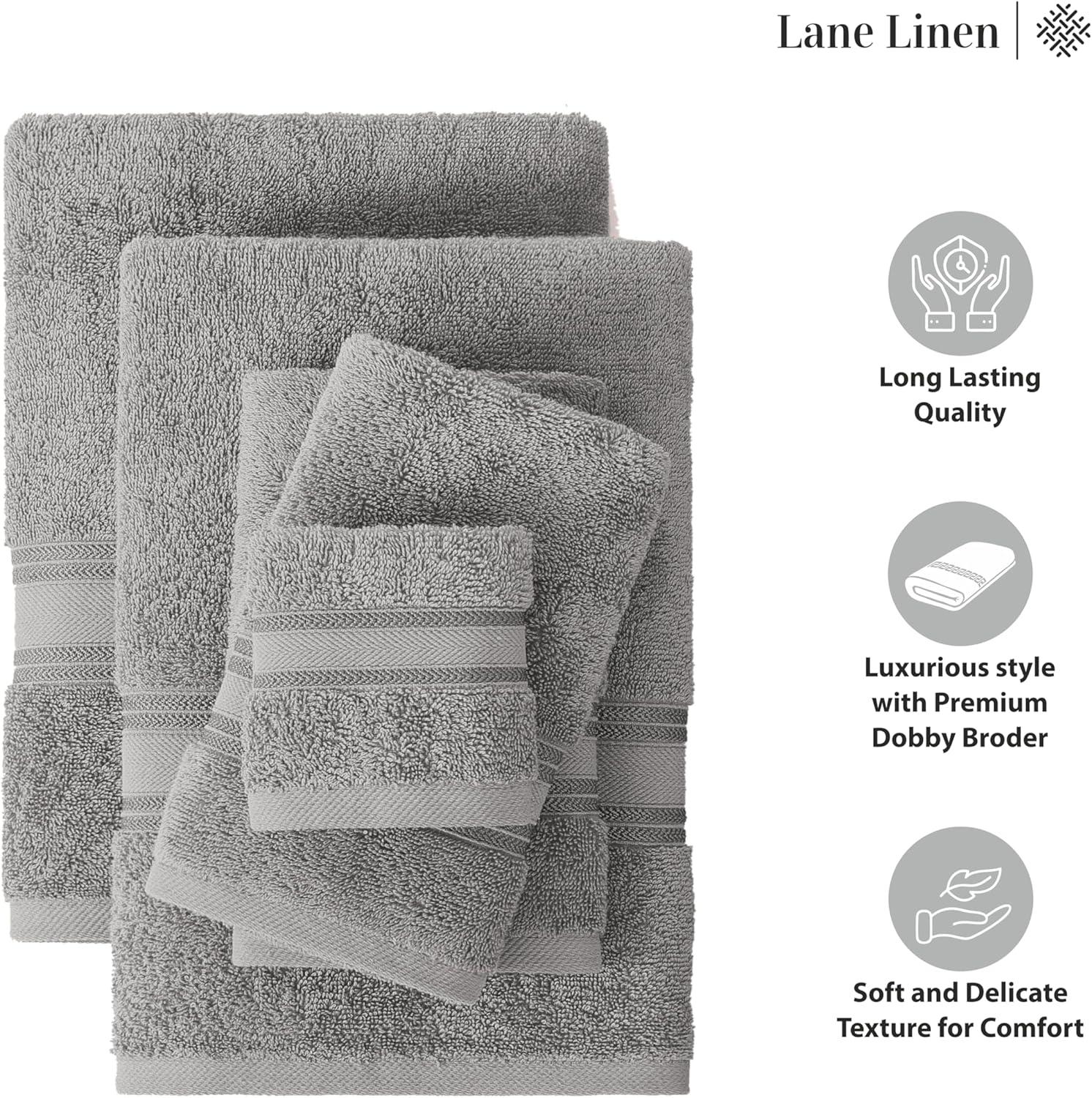 Space Grey 12-Piece Cotton Bath Towel Set