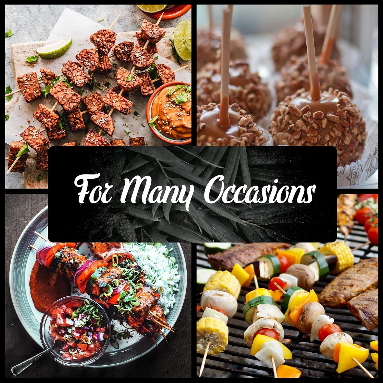 BambooMN 5mm Sharp-Point Multipurpose Food Bamboo Skewers - 21" (53cm) - 100 Pieces