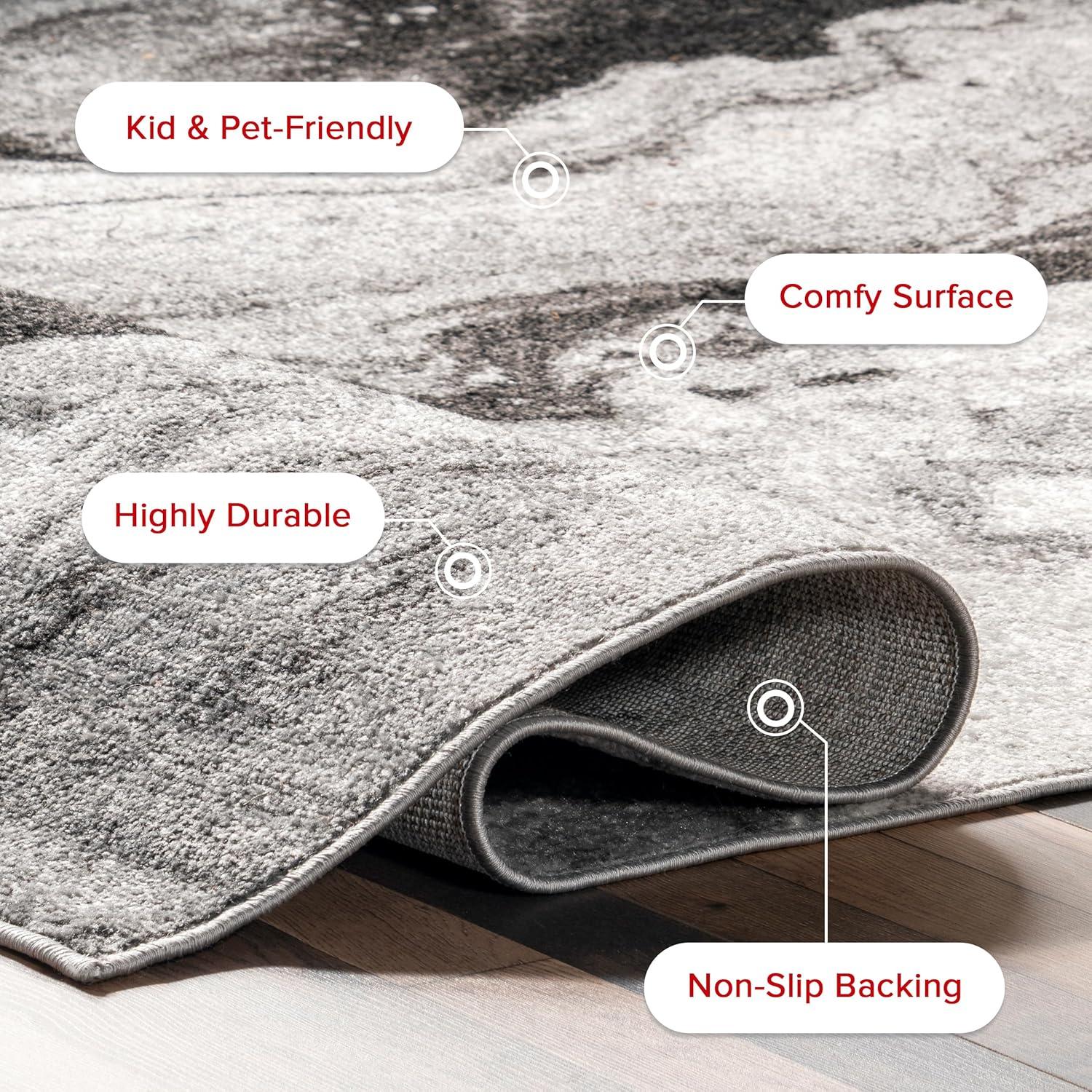 Nuloom Remona Abstract 9x12 Indoor Area Rug for Living Room Bedroom Dining Room Kitchen, Grey/Ivory