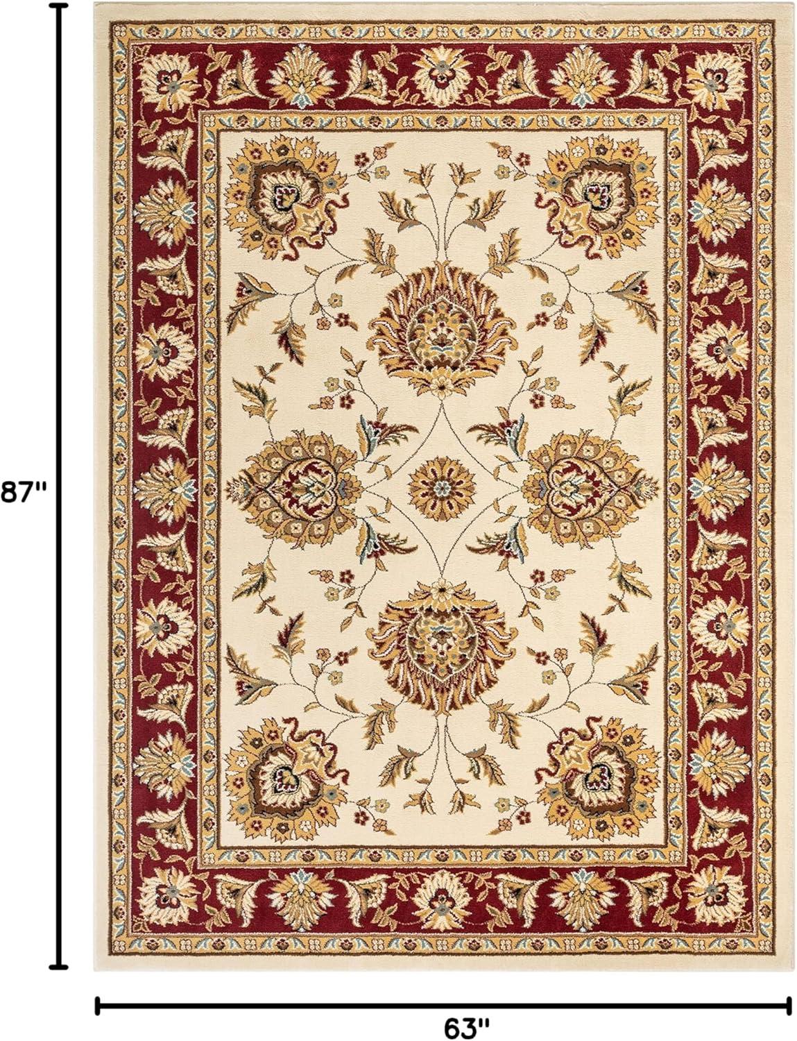 Well Woven Sultan Sarouk Oriental Persian Floral Formal Traditional Modern Classic Thick Soft 5'3" x 7'3" Ivory Area Rug