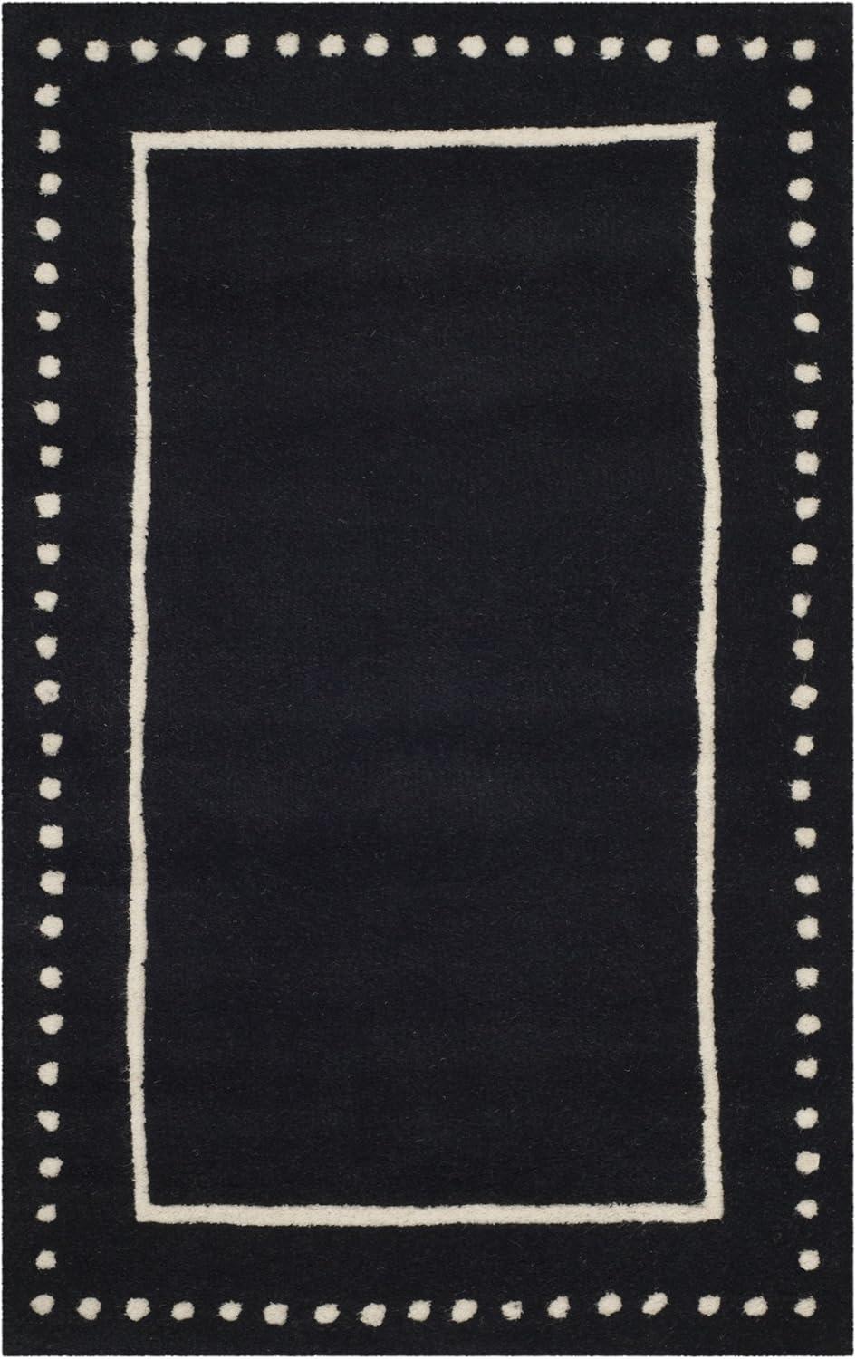 Bella BEL151 Hand Tufted Accent Rug - Black/Ivory - 2'6"x4' - Safavieh.