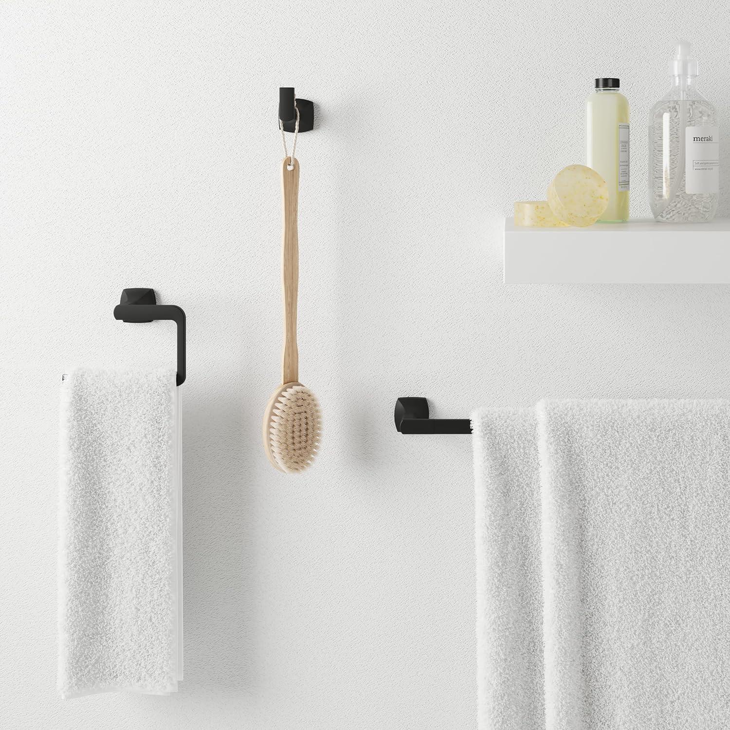 Vaneri 24-Inch Matte Black Wall Mounted Towel Bar