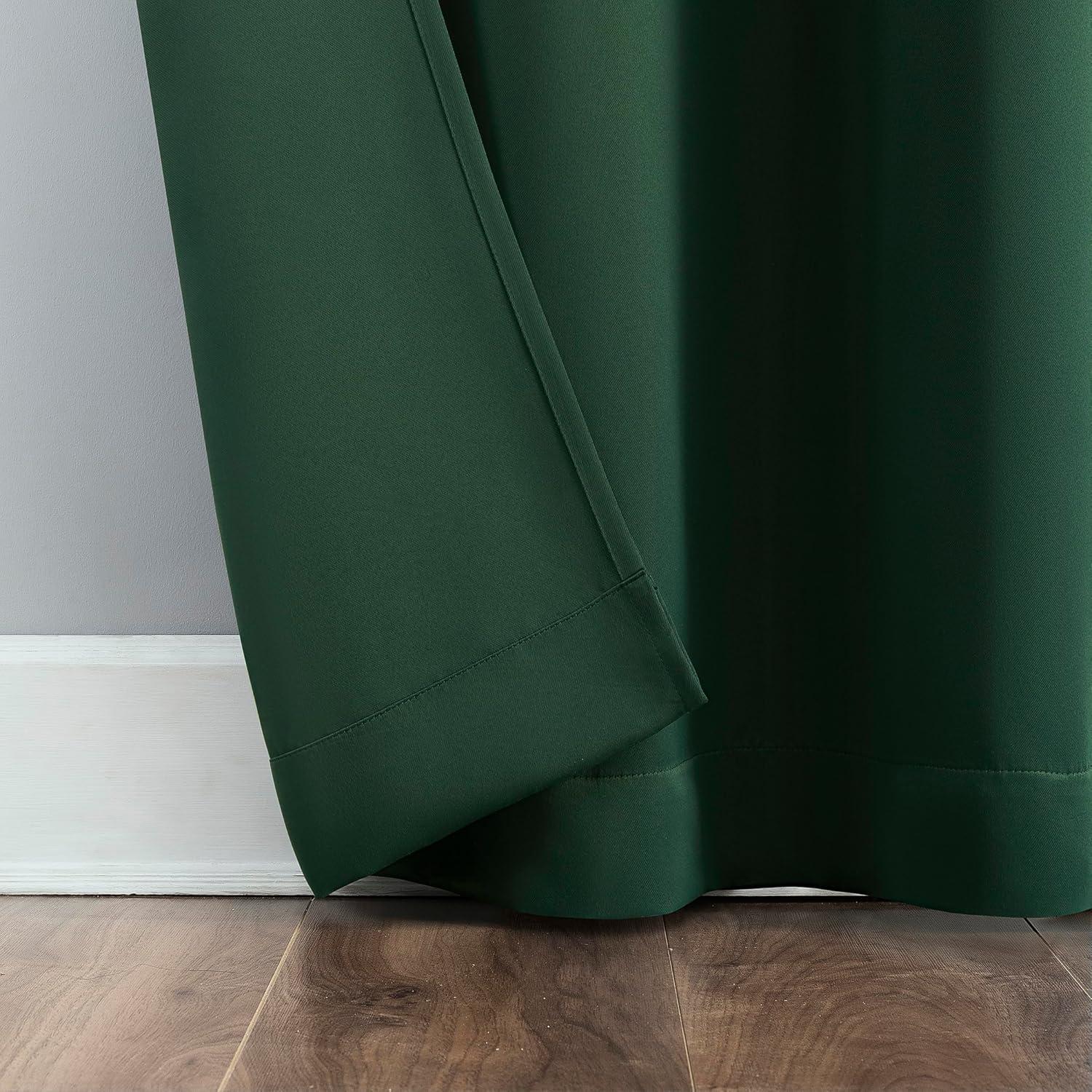 40"x95" Sun Zero Blackout Kenneth Energy Saving Grommet Curtain Panel Evergreen: Modern, Thermal Insulated, Noise Reduction