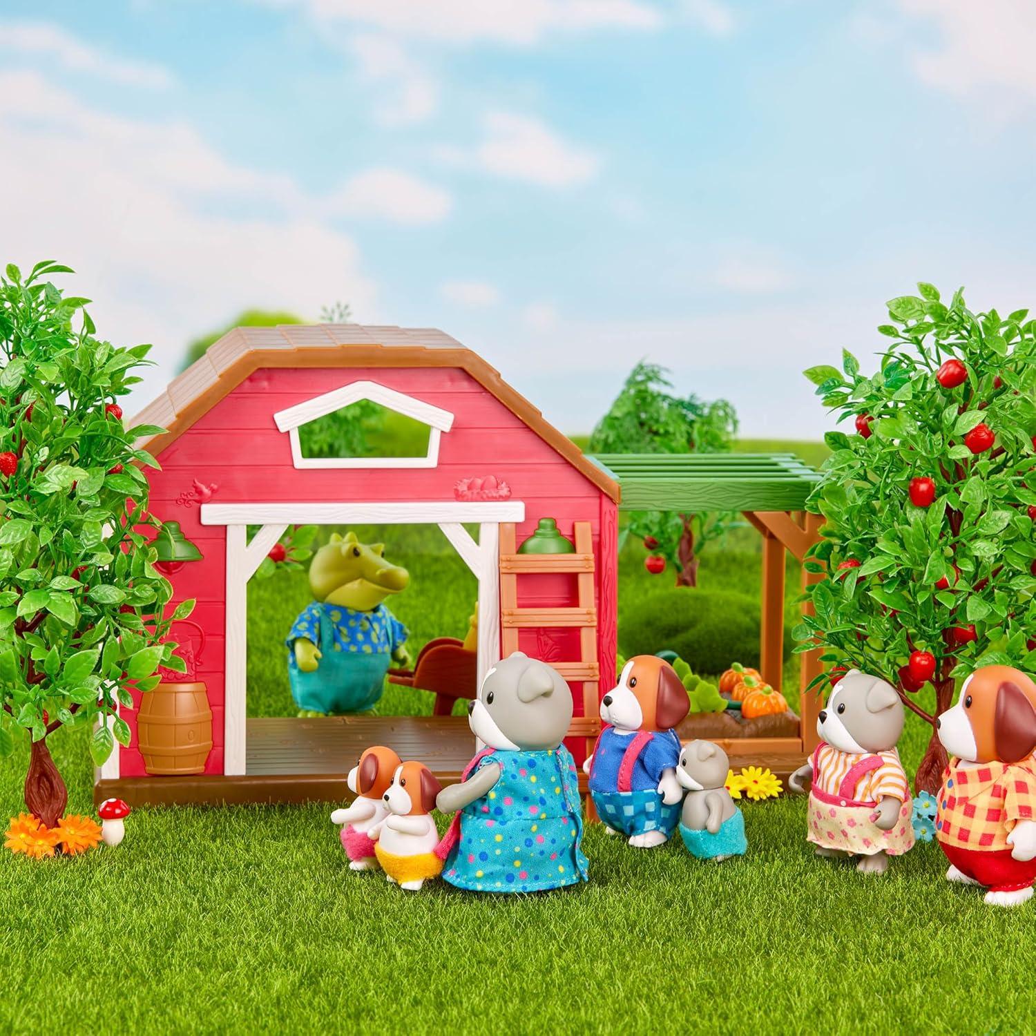 Li'l Woodzeez – Honeysuckle Hollow General Store Dollhouse Playset with 72 Pieces, 2 Figures & Storybook – Miniature Furniture & Accessories for Imaginative Play – Stackable & Collectible 3+ Years