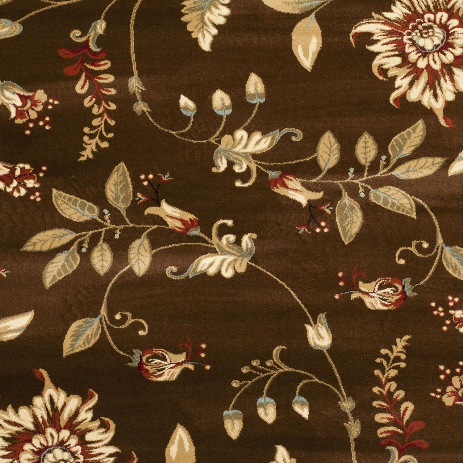 Lyndhurst LNH552 Power Loomed Area Rug - Brown/Multi - 6'7"x6'7" - Safavieh