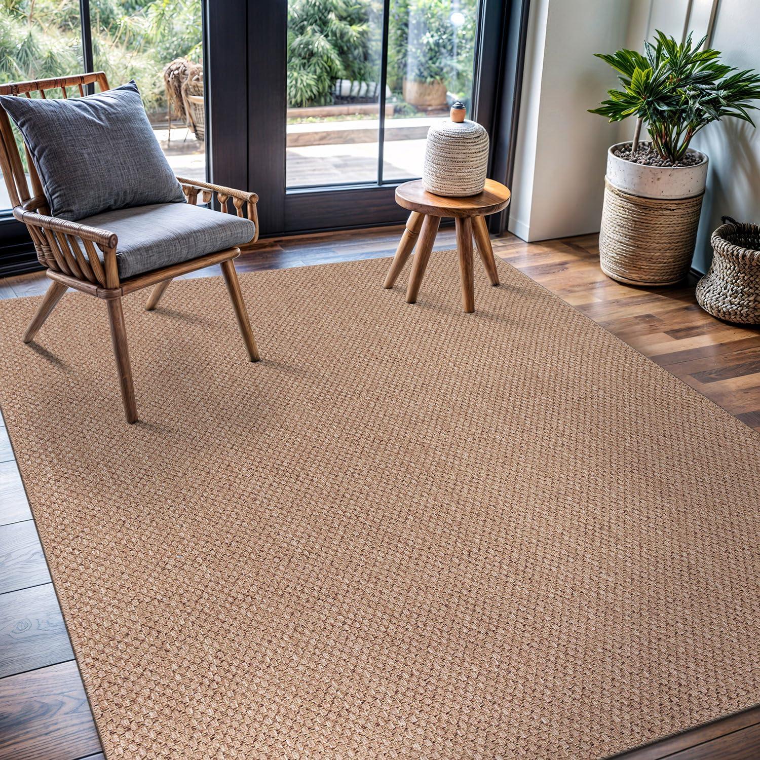 4'x6' Pata Hand Woven Chunky Jute Area Rug, Natural - JONATHAN Y
