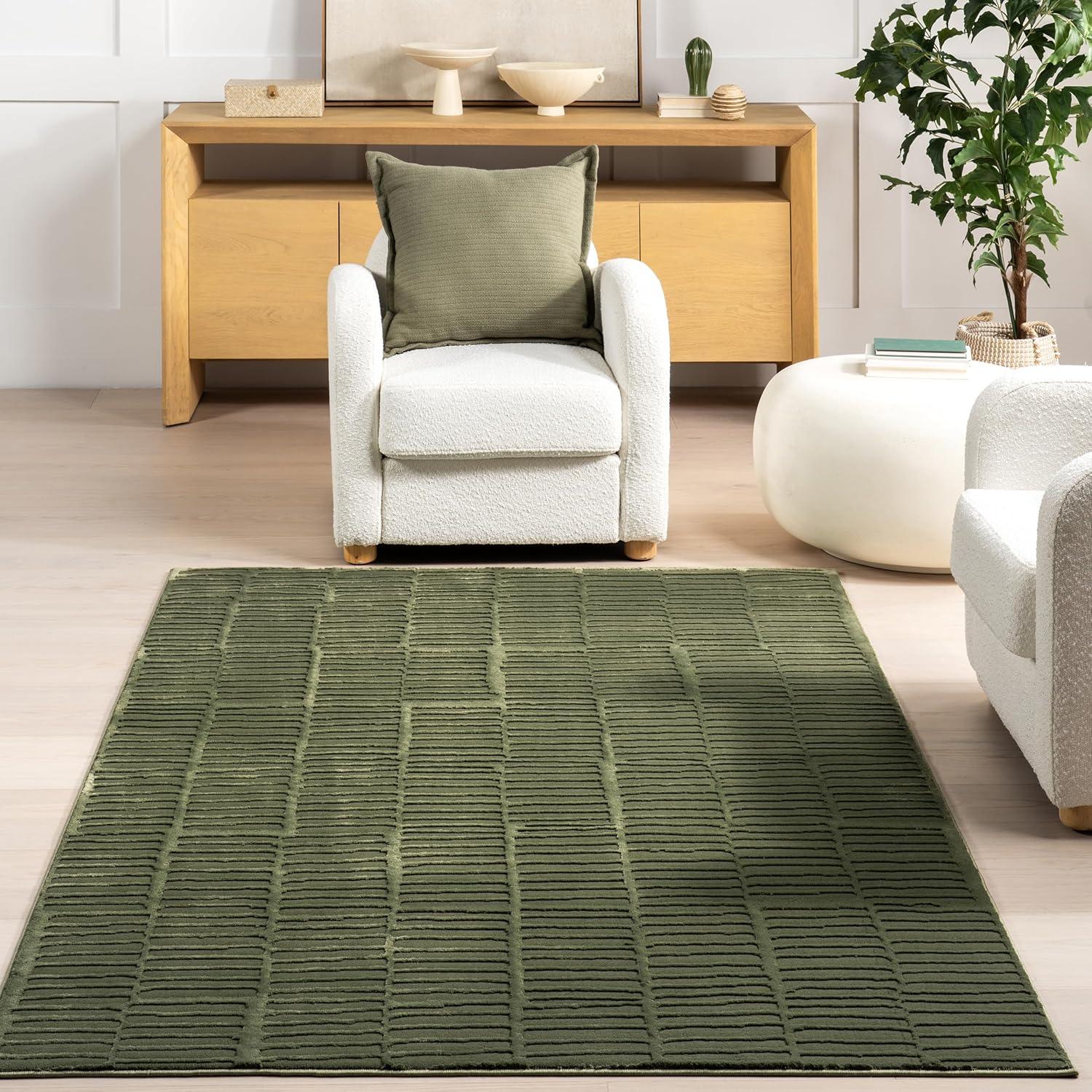 Nuloom Kailani Geometric Machine Washable Indoor Area Rug, 3' x 5', Green