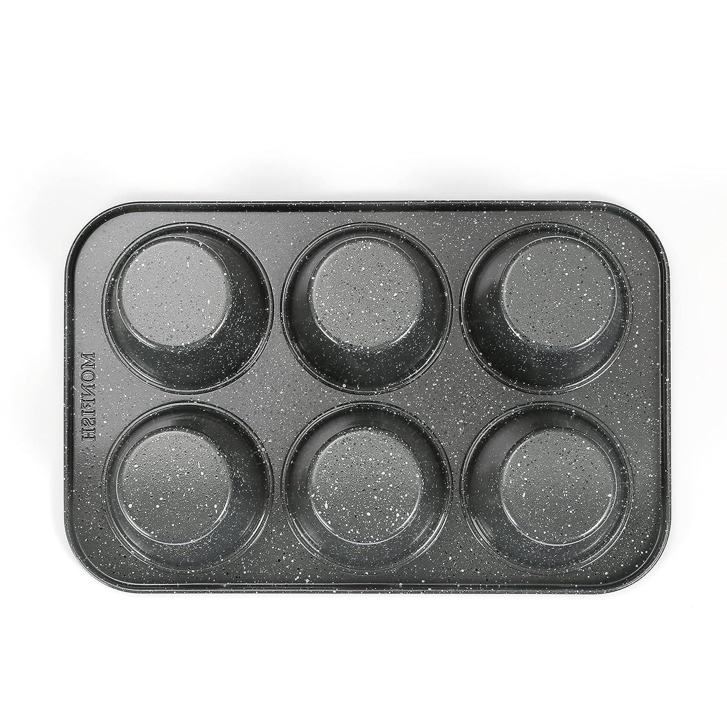 Gray Granite Non-Stick Jumbo 6-Cup Muffin Pan