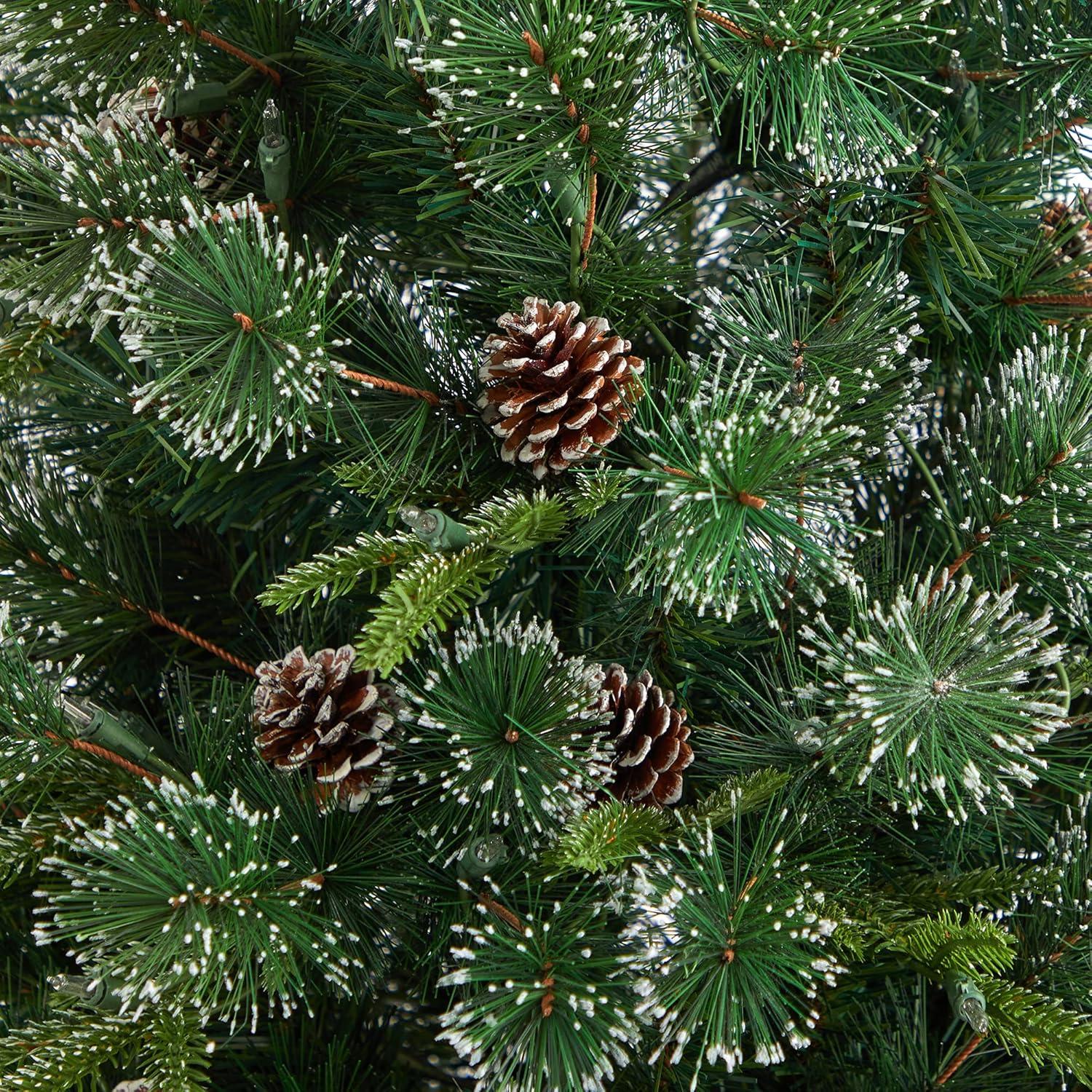 Nearly Natural 4-ft Snowed Tipped Clermont Pine Artificial Christmas Tree