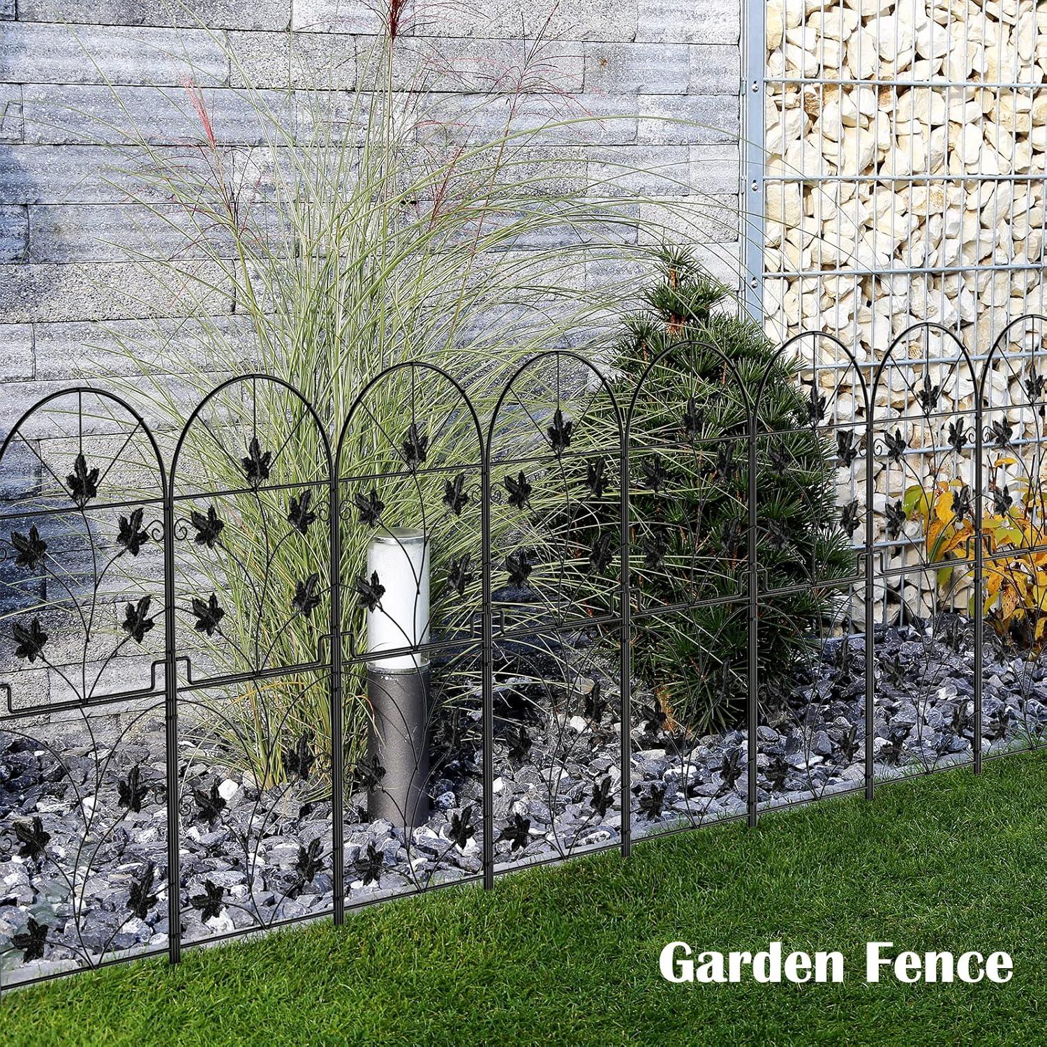 15 Pack Decorative Garden Fence Panels No Dig Fencing, Total 38in (H) x 16ft (L) Coated Metal RustProof Landscape Wire Border Folding Patio Fences Flower Bed Fencing Animal Barrier for Dog