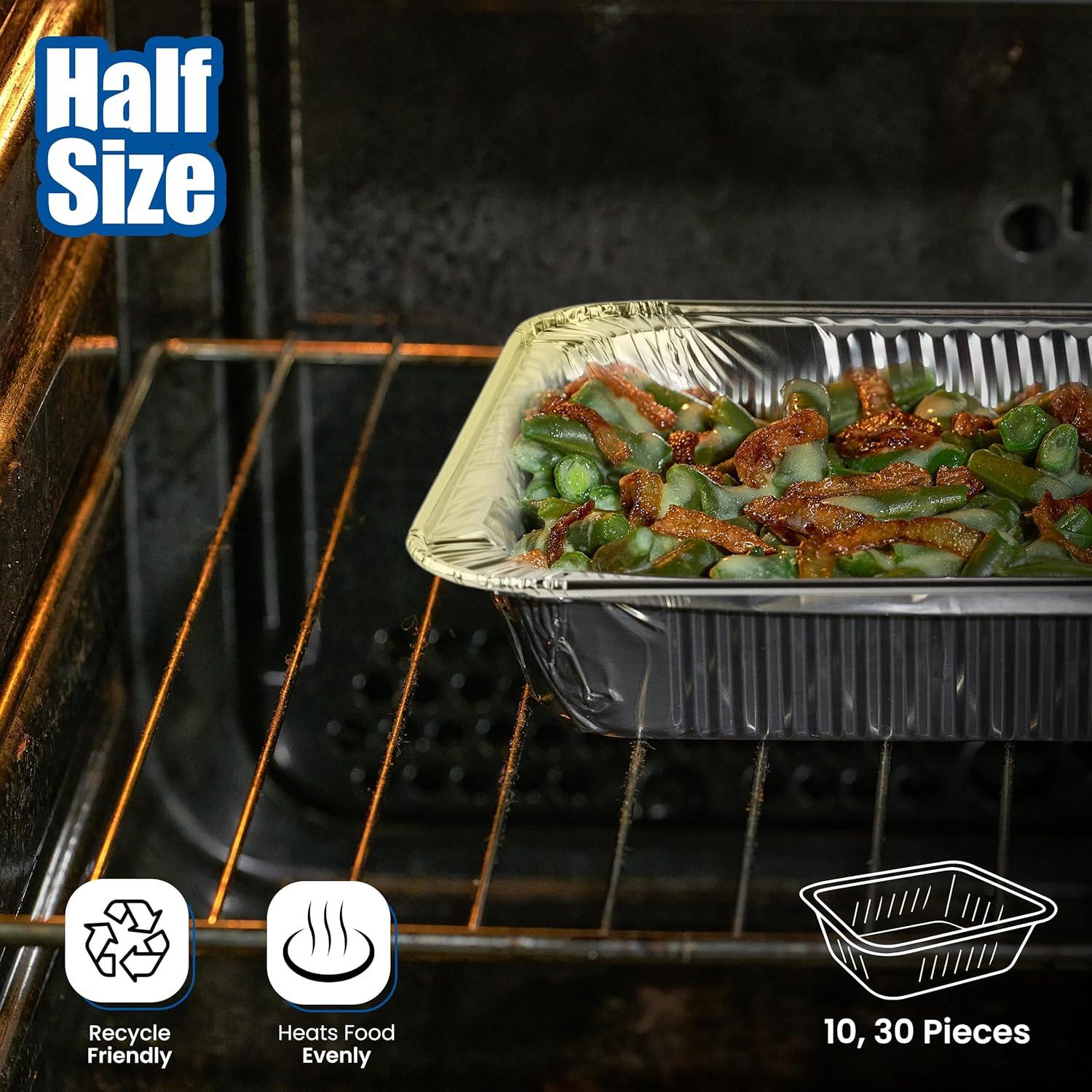 Stock Your Home 9x13 Disposable Aluminum Foil Pans - 30 Pack - for Cooking, Heating, Storing, Prepping Food