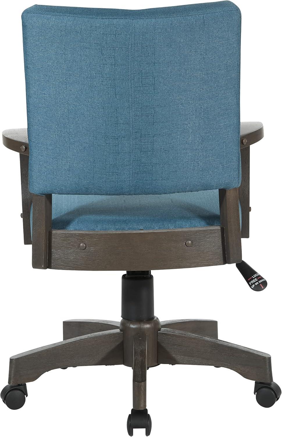 Santina Bankers Chair with Antique Gray Finish and Blue Fabric