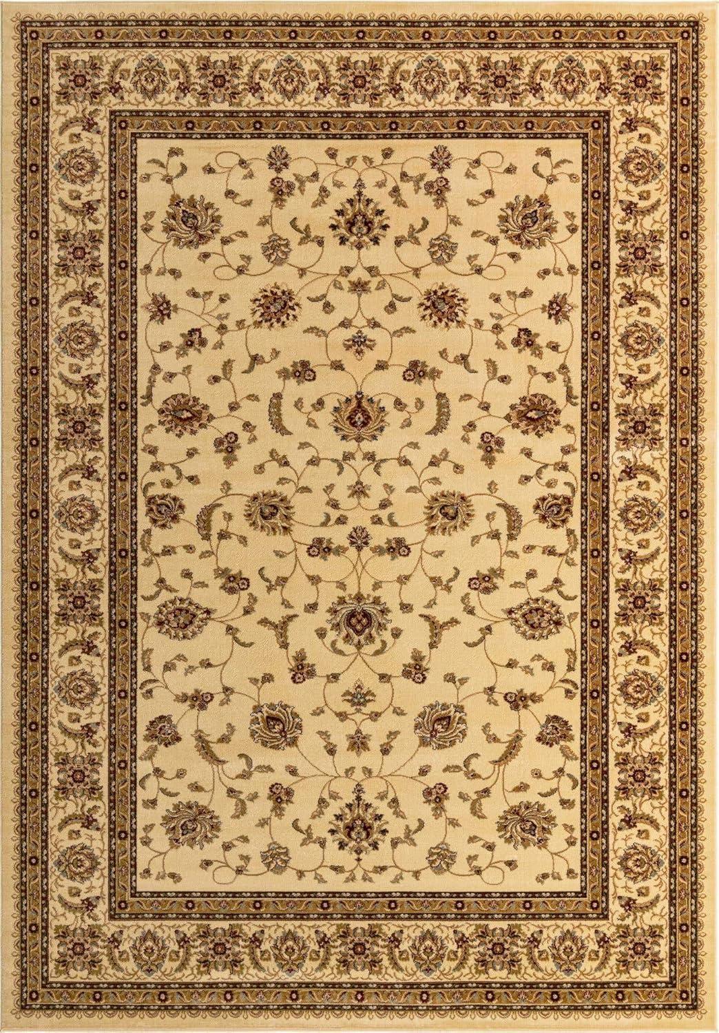 Rugs.com Aditi Collection Rug – 10' x 14' Cream Low Rug Perfect For Living Rooms, Large Dining Rooms, Open Floorplans