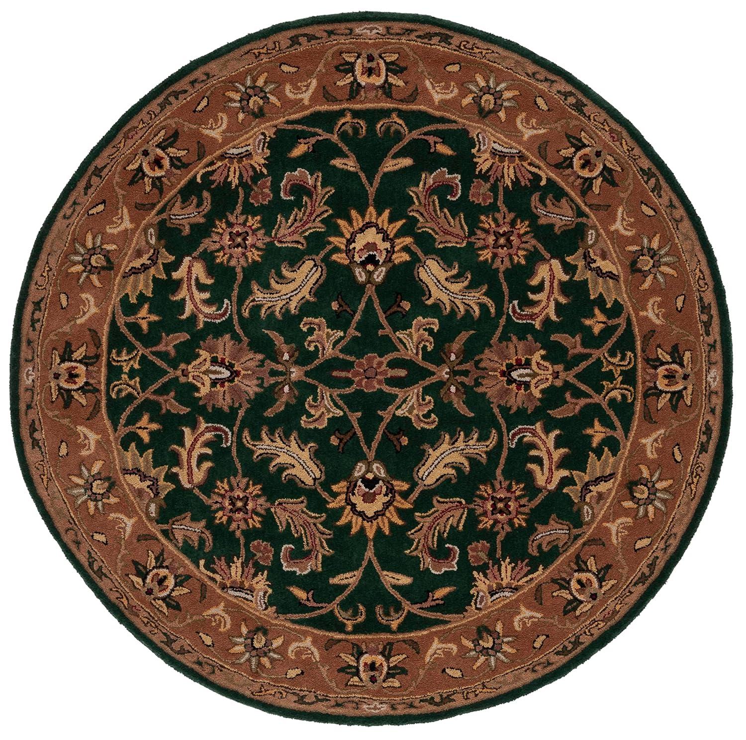 Heritage HG628 Hand Tufted Area Rug - Black/Beige - 6' Round - Safavieh.