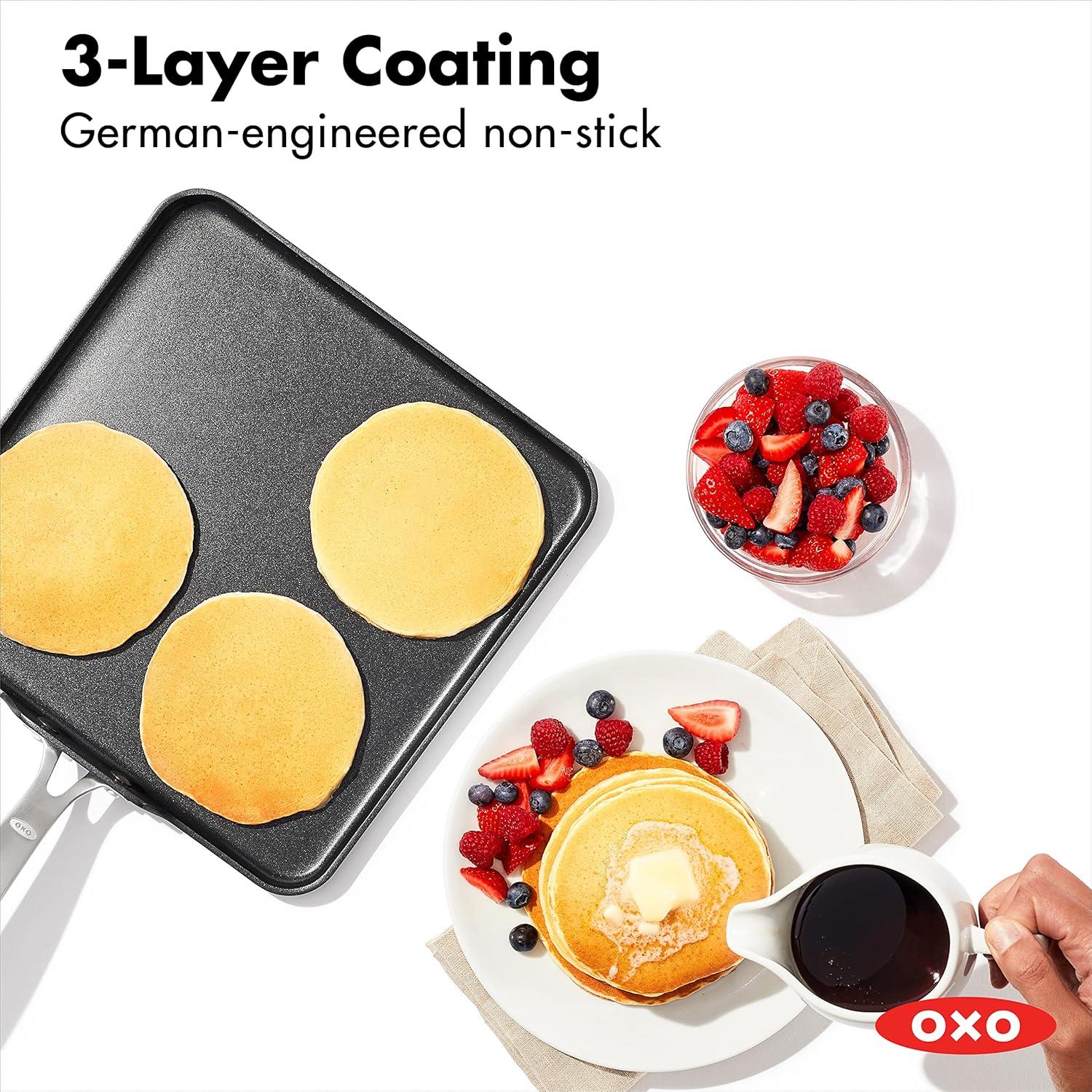 oxo good grips non-stick pro dishwasher safe 11" square griddle