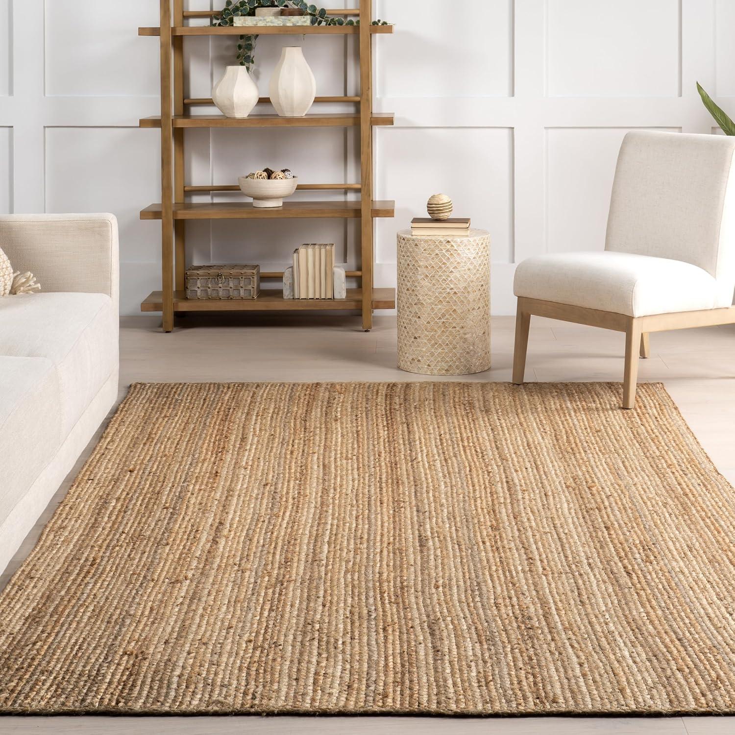 Handmade Braided Natural Pure Jute Area Rugs ,Home Décor Rugs Size 4 x 4 Feet Square ( 120 cm x 120 cm )