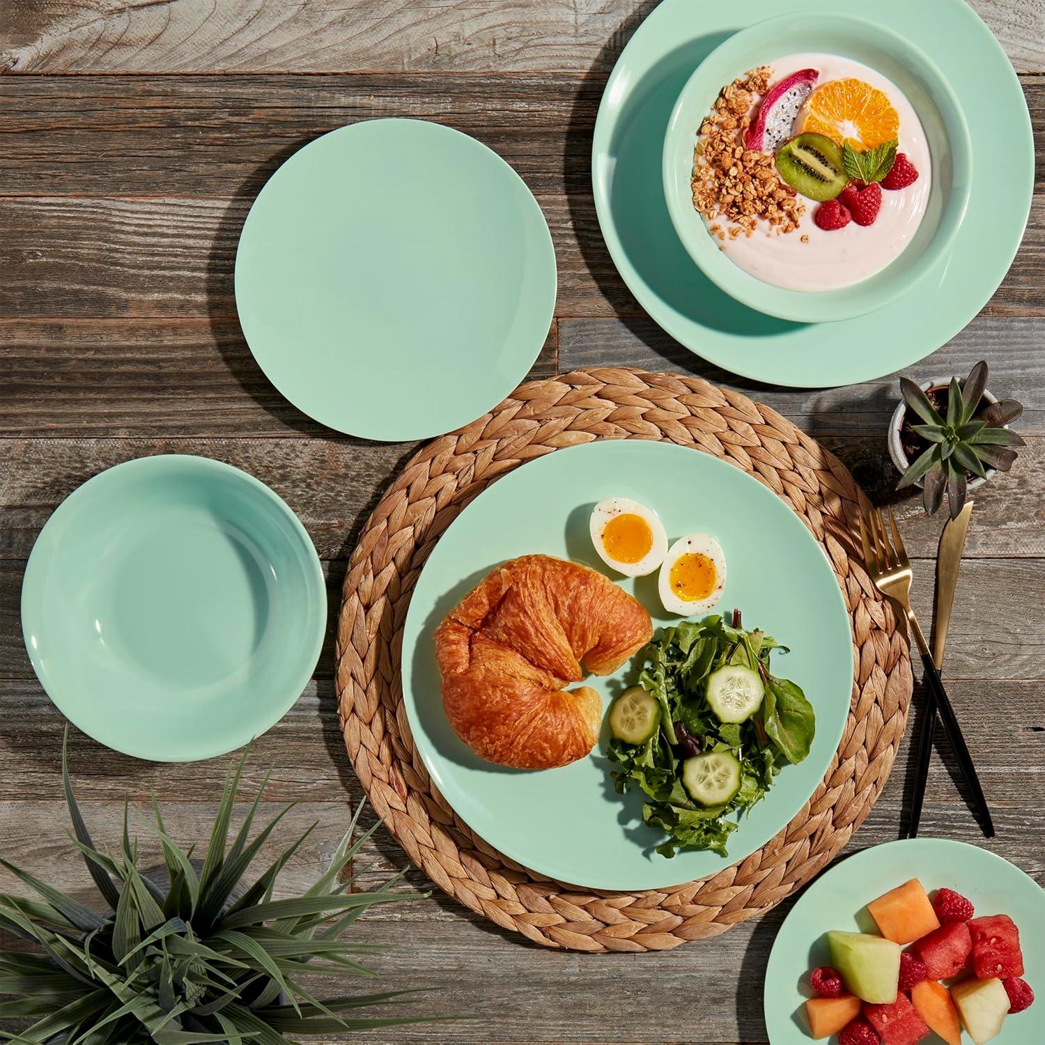 Tabletops Gallery Peacock 12 Piece Melamine Dinnerware Set