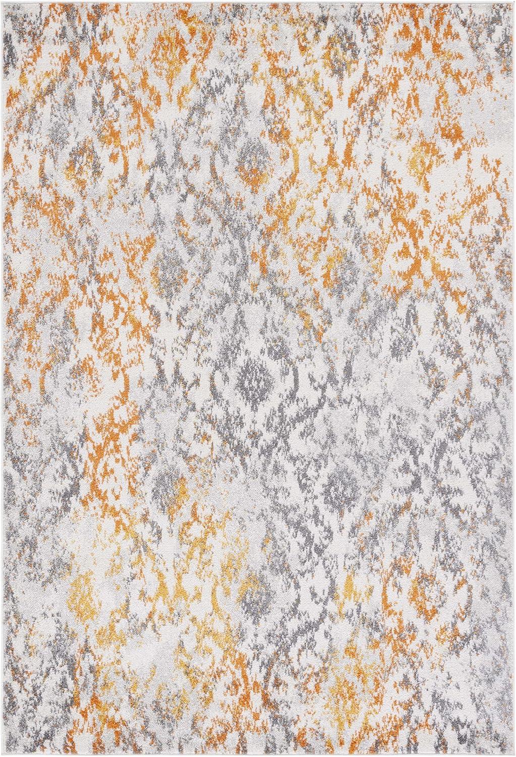 Madison MAD608 Power Loomed Indoor Area Rug - Cream/Orange - 5'3"x7'6" - Safavieh.