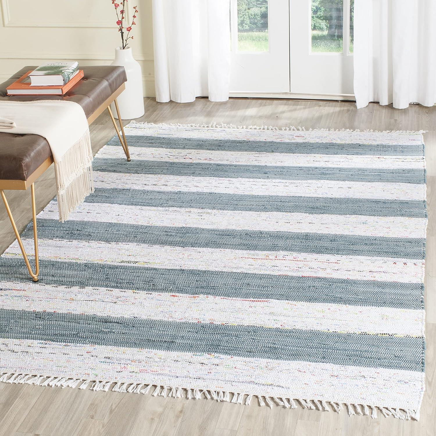 Montauk MTK720 Hand Woven Area Rug - Ivory/Charcoal - 5'x7' - Safavieh.