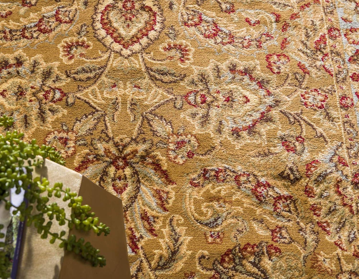 Unique Loom 3' 3 x 5' 3 Dark Yellow Voyage Asheville Area Rug