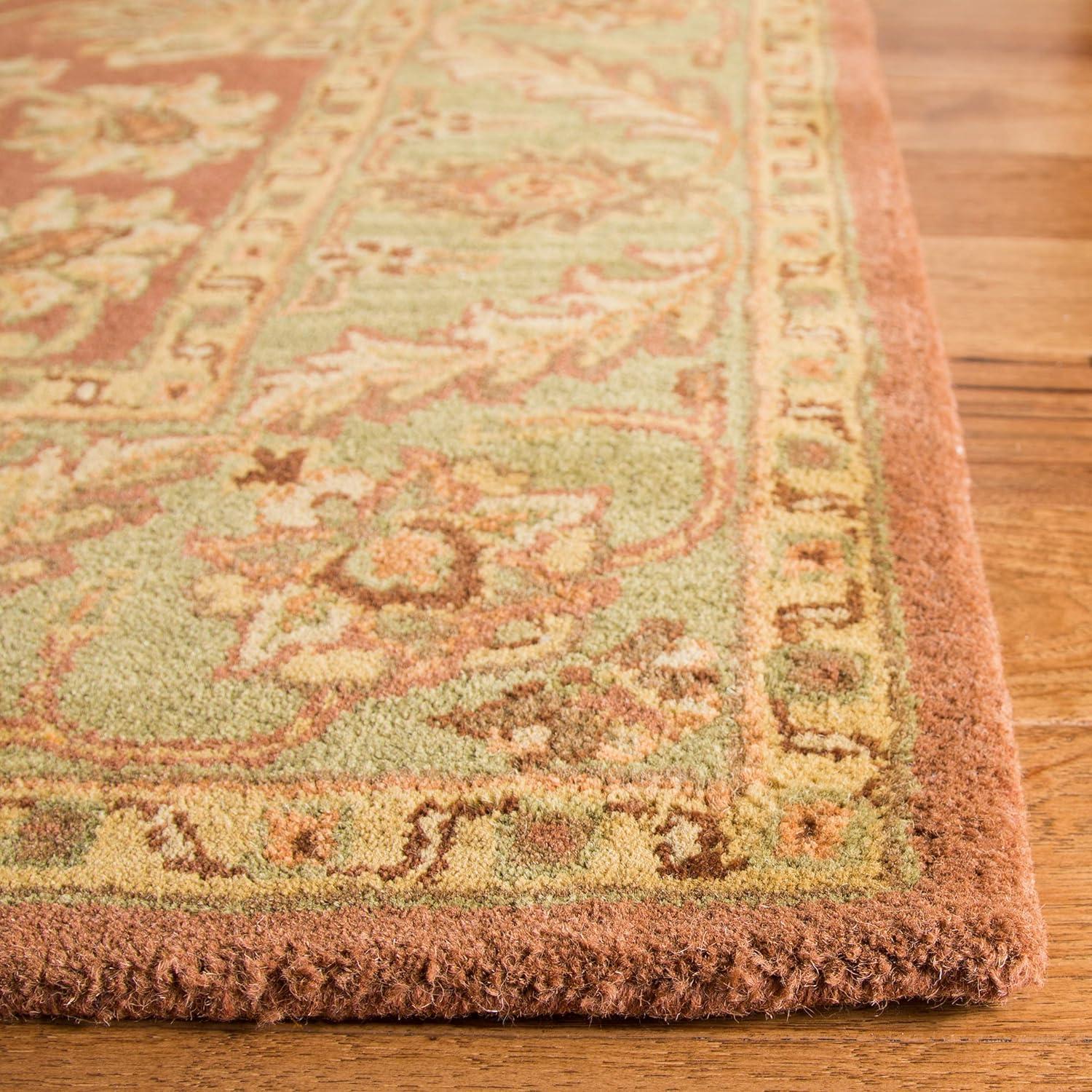 SAFAVIEH Golden Jaipur Dreda Border Wool Area Rug, Rust/Green, 6' x 9'