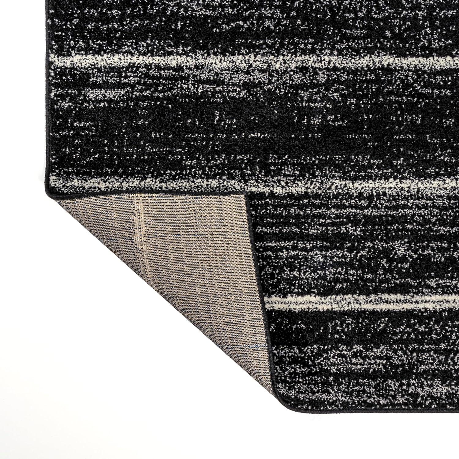 JONATHAN Y Williamsburg Minimalist Stripe Black/Cream 8 ft. x 10 ft. Area Rug