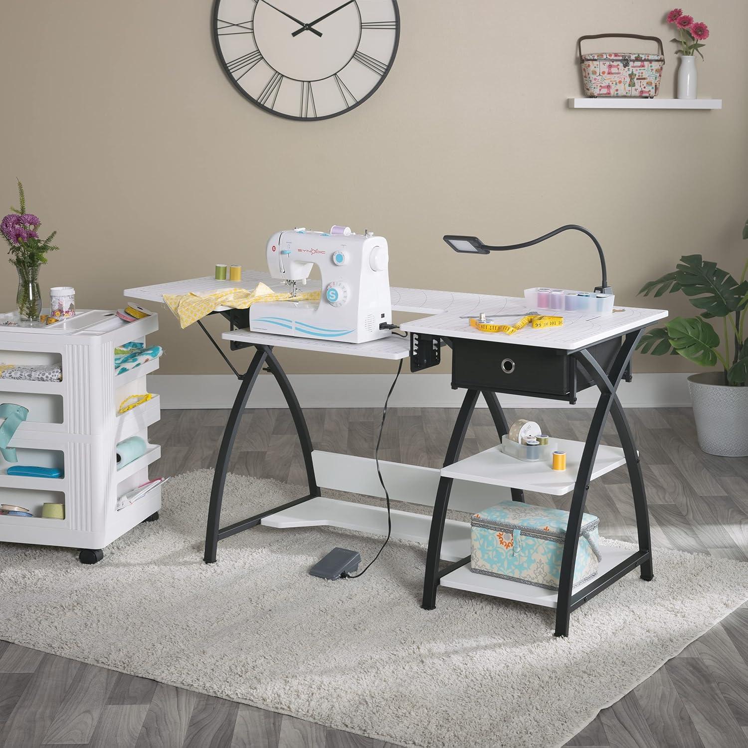 Sew Ready 47.25'' x 23.5'' Sewing Table with Sewing Machine Platform