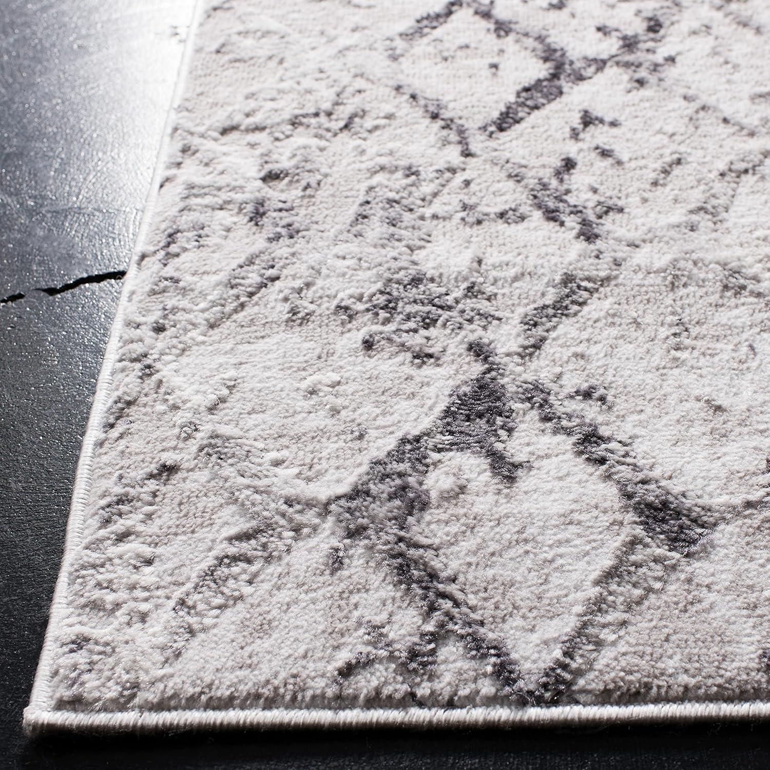 Amelia ALA783 Power Loomed Area Rug  - Grey/Light Grey - 3'x3' - Safavieh.
