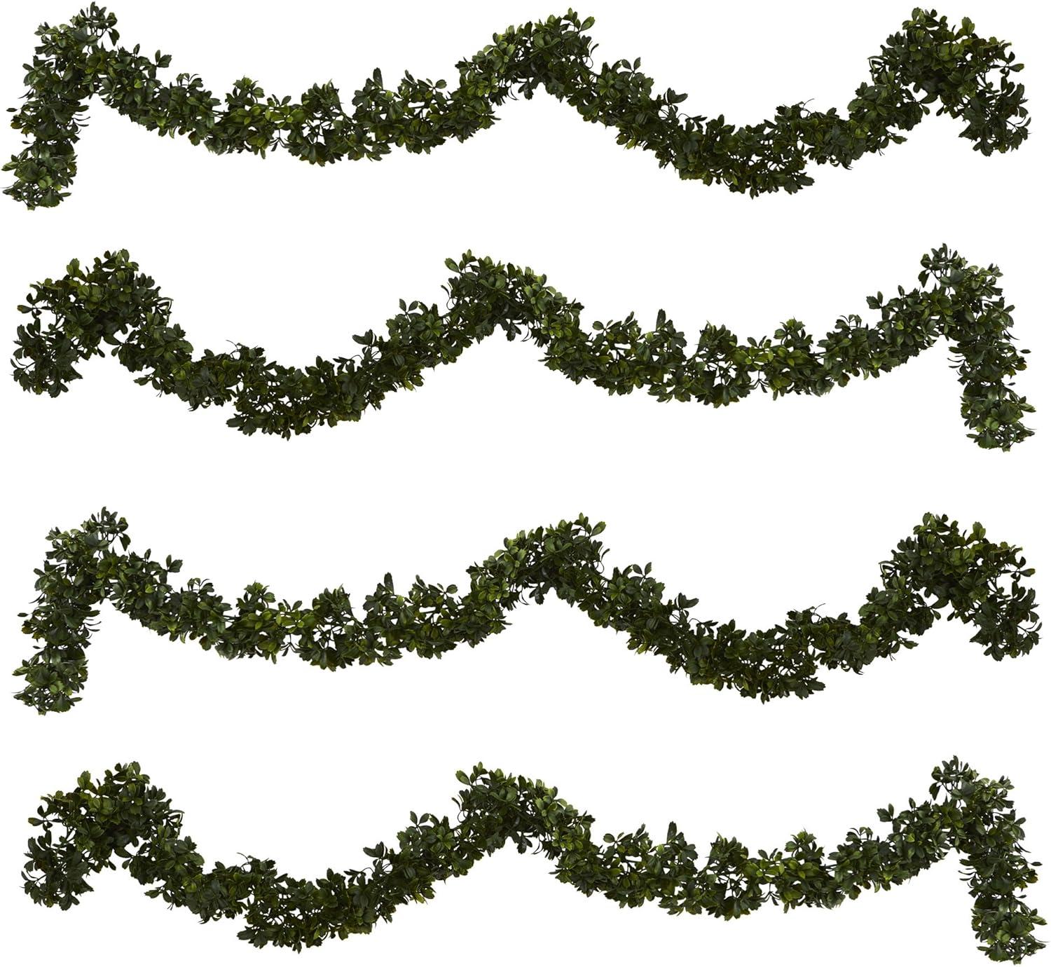 Nearly Natural 6' Boxwood Artificial Garland - Set of 4