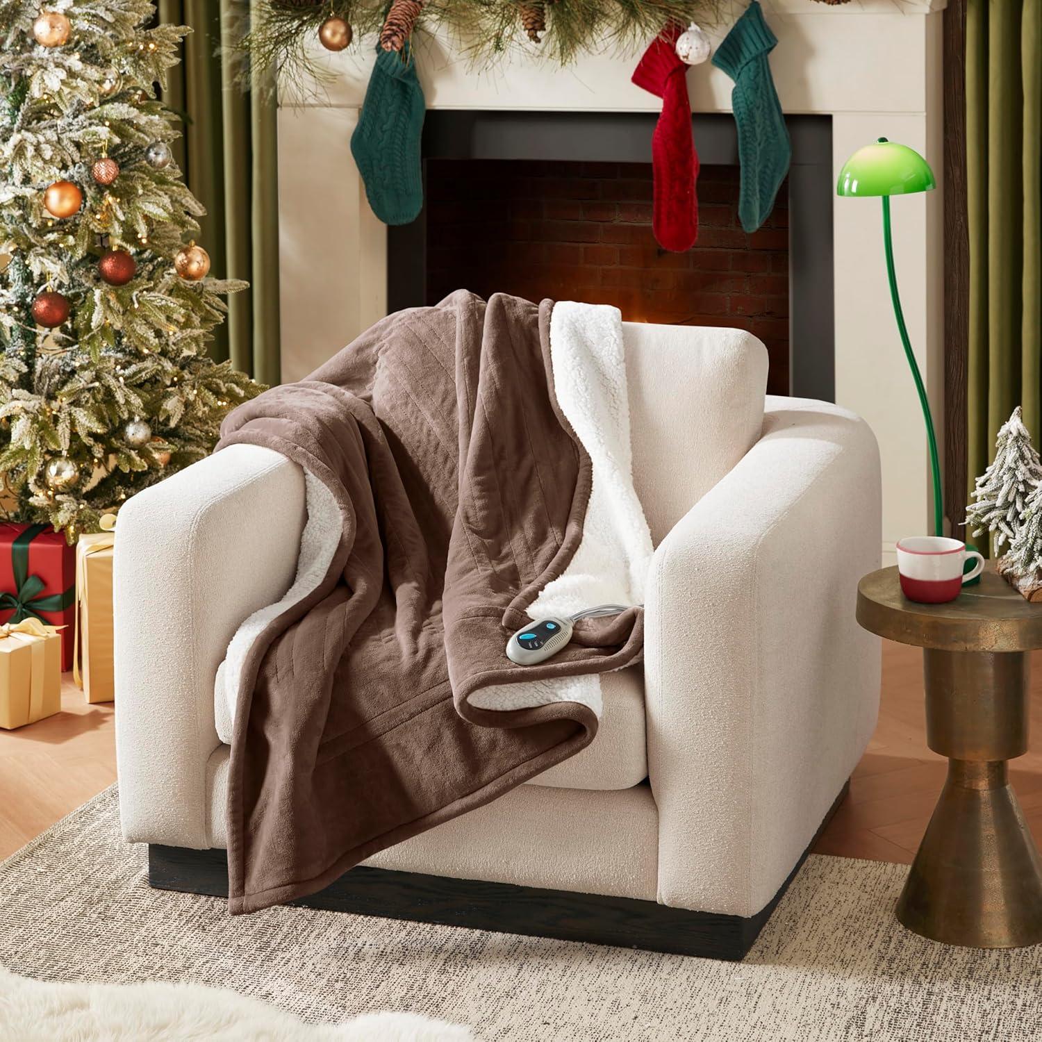 Beautyrest Beautyrest Heated Microlight to Berber Throw