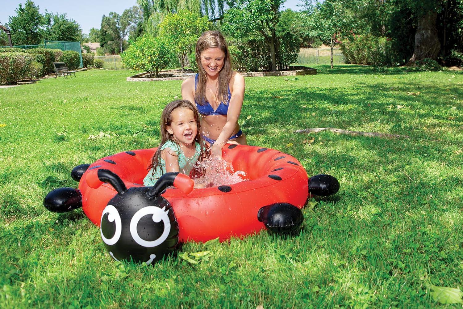 Poolmaster Ladybug Kiddie Wading Pool - Inflatable Swimming Pool for Kids