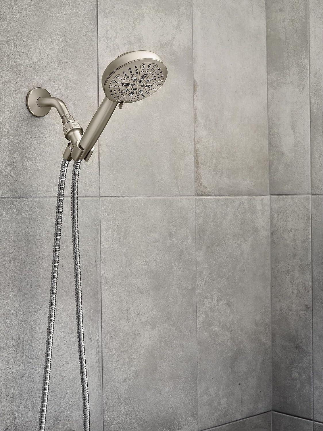 Moen Hydro Energetix Spot Resist Brushed Nickel Detachable 7-Function Handheld Shower Head, 200H0SRN