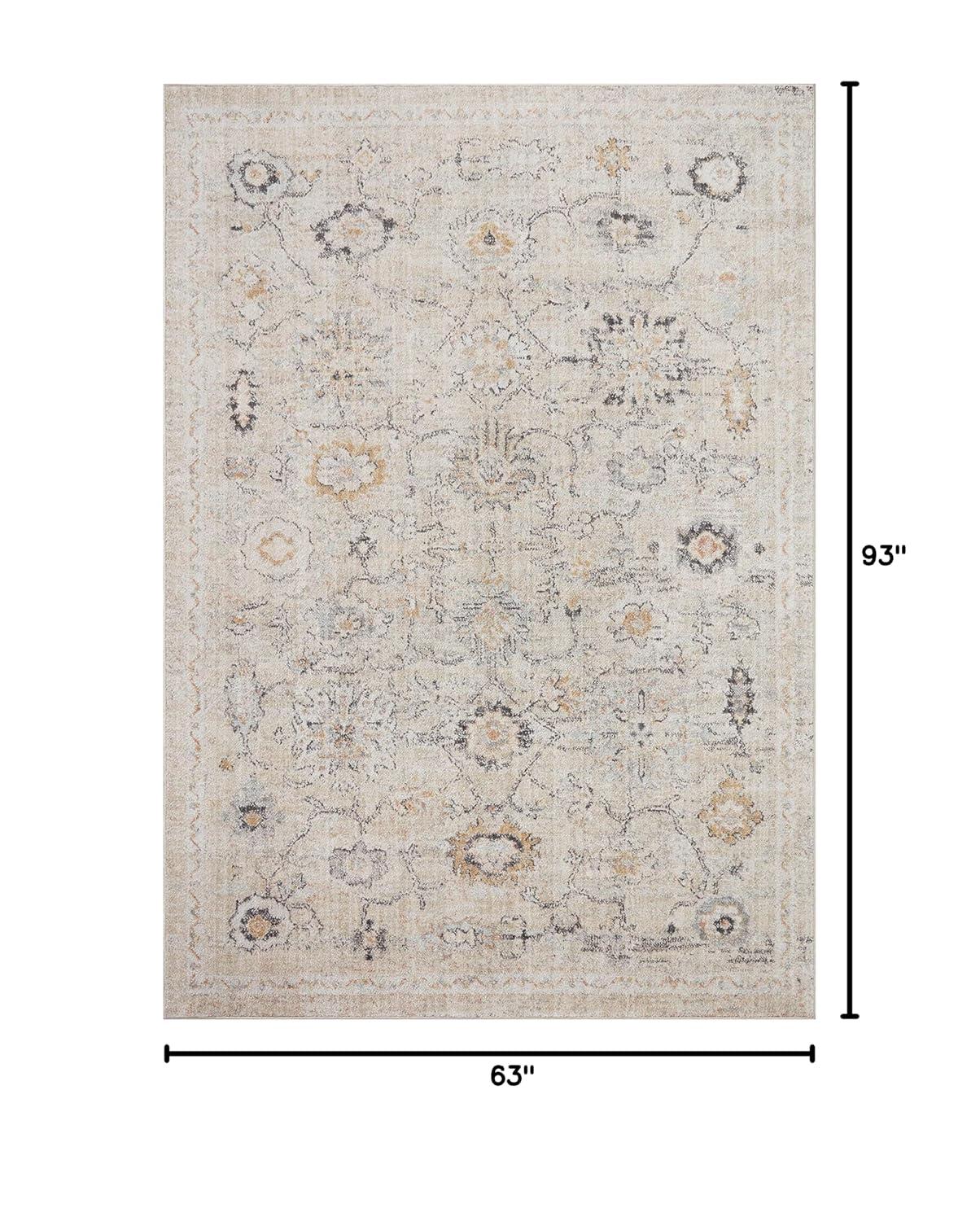 Loloi II Monroe Oriental Machine Woven Polyester Area Rug in Gray/Ivory