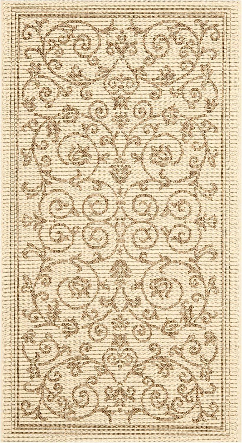 Courtyard CY2098 Power Loomed Indoor and Outdoor Accent Rug - Natural/Brown - 2'x3'7" - Safavieh