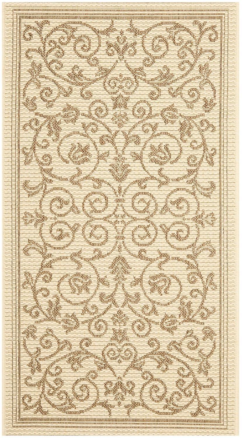 Courtyard CY2098 Power Loomed Indoor and Outdoor Accent Rug - Natural/Brown - 2'x3'7" - Safavieh