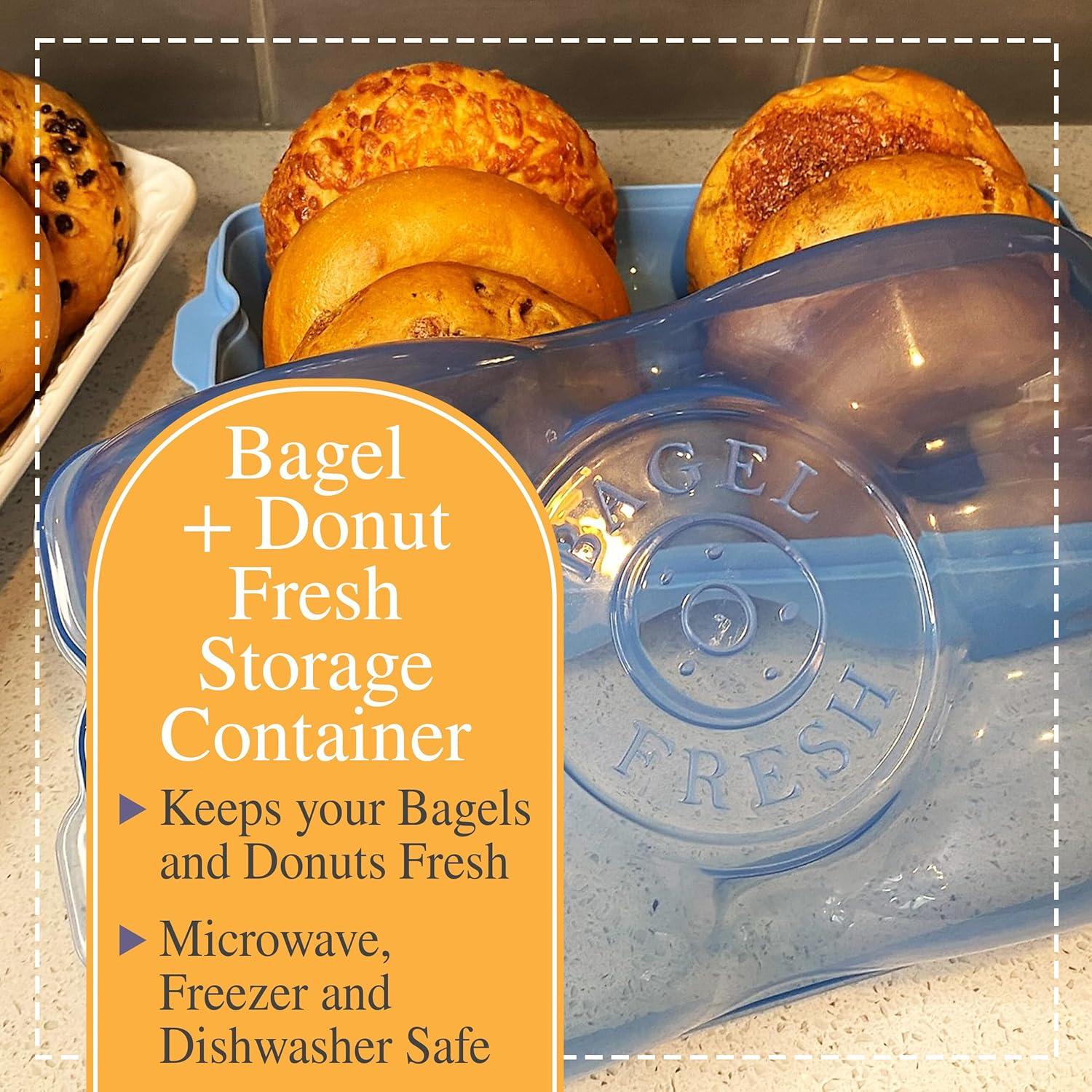 Donut Fresh Donut Storage Containers with Lids, Airtight, Reusable, Holds 6, Freezer and Microwave Safe