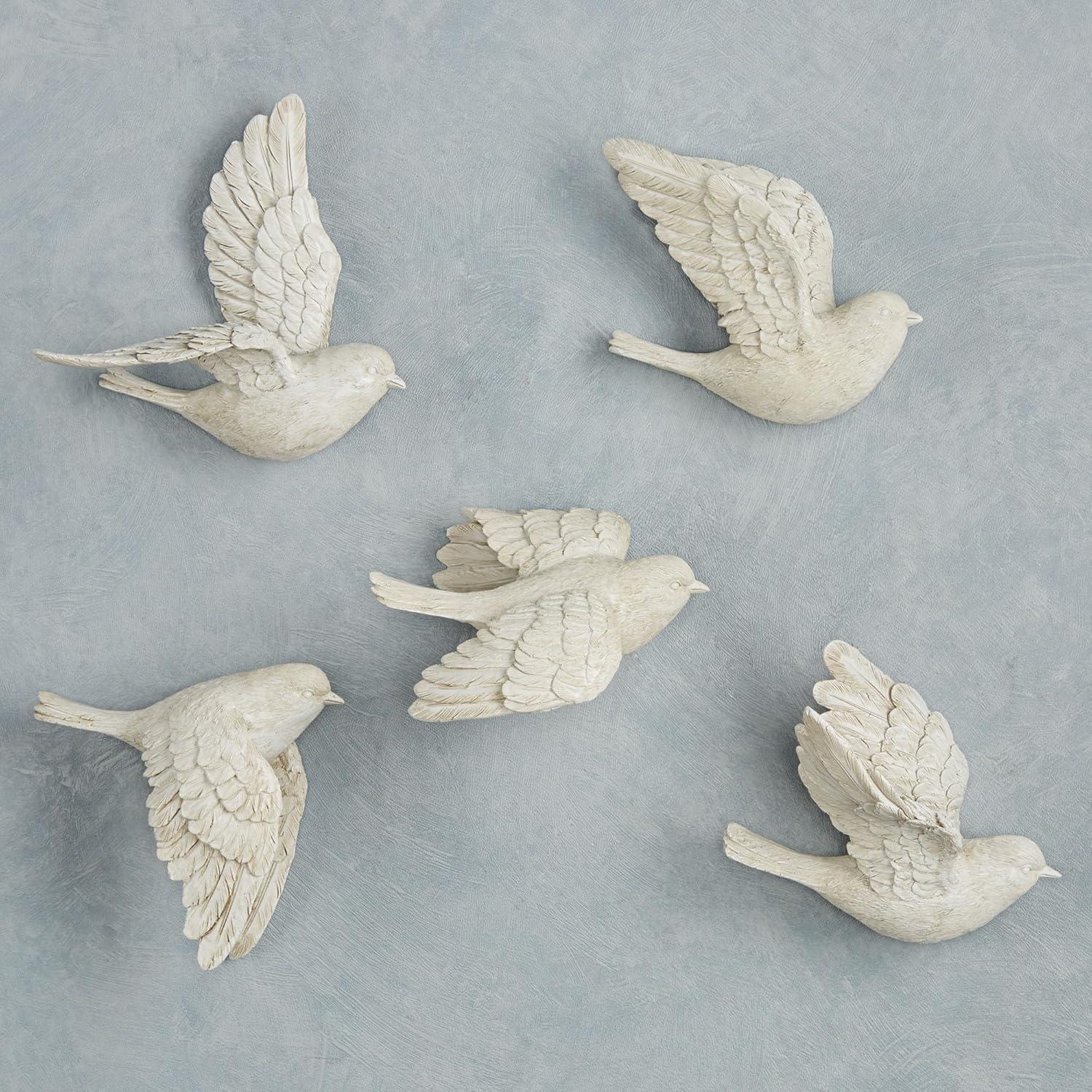 Soaring Birds Antique White Wall Accents Set of Five