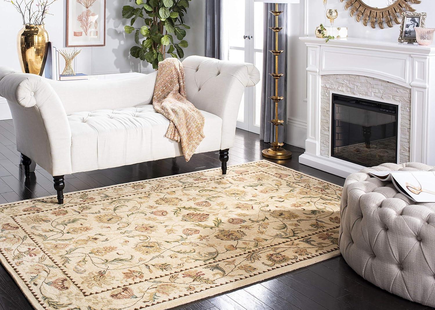 Ivory Elegance Hand-Tufted Wool Cotton Blend 6' x 9' Rug