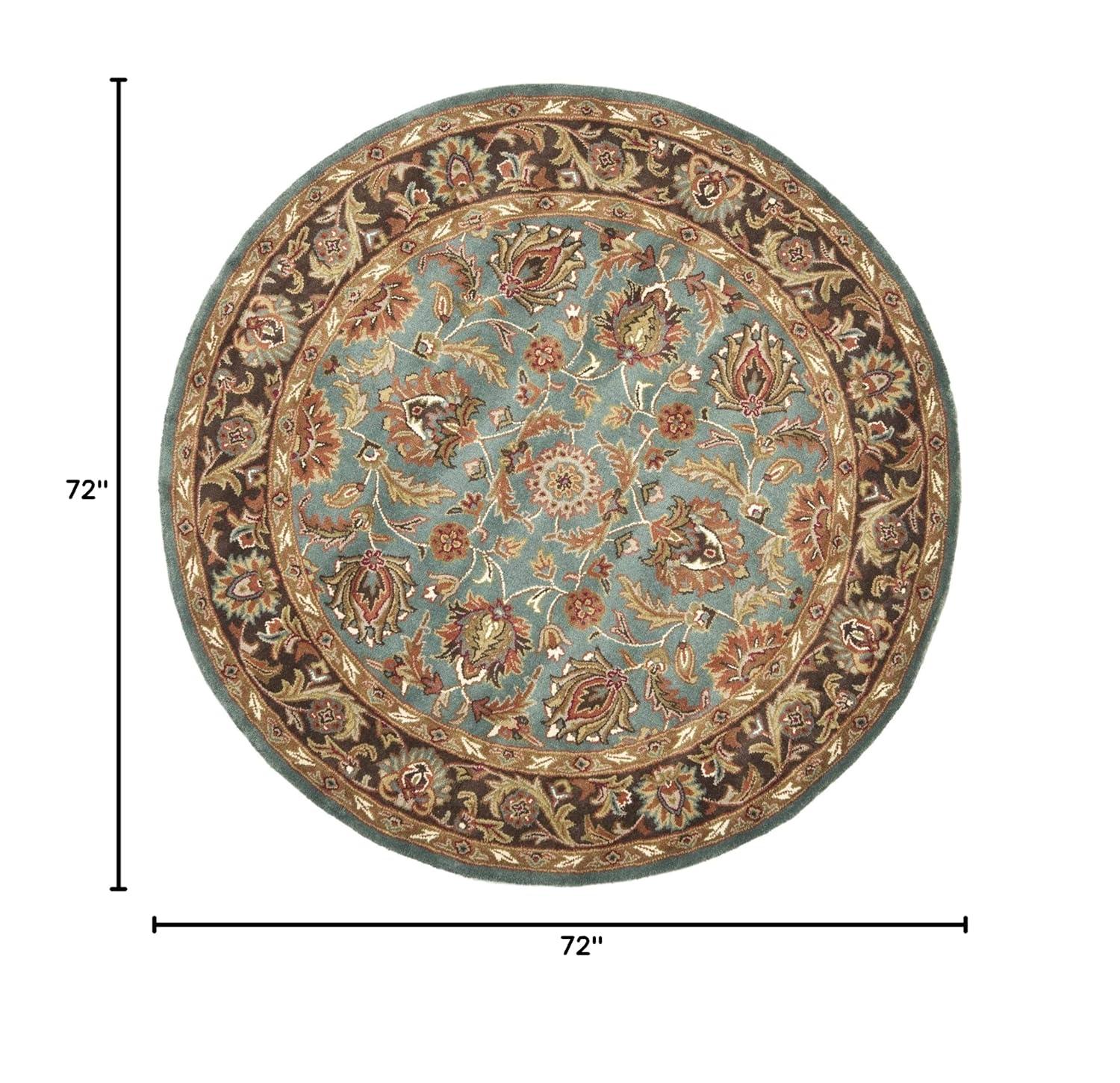 Heritage HG812 Hand Tufted Area Rug - Blue/Brown - 6' Round - Safavieh.
