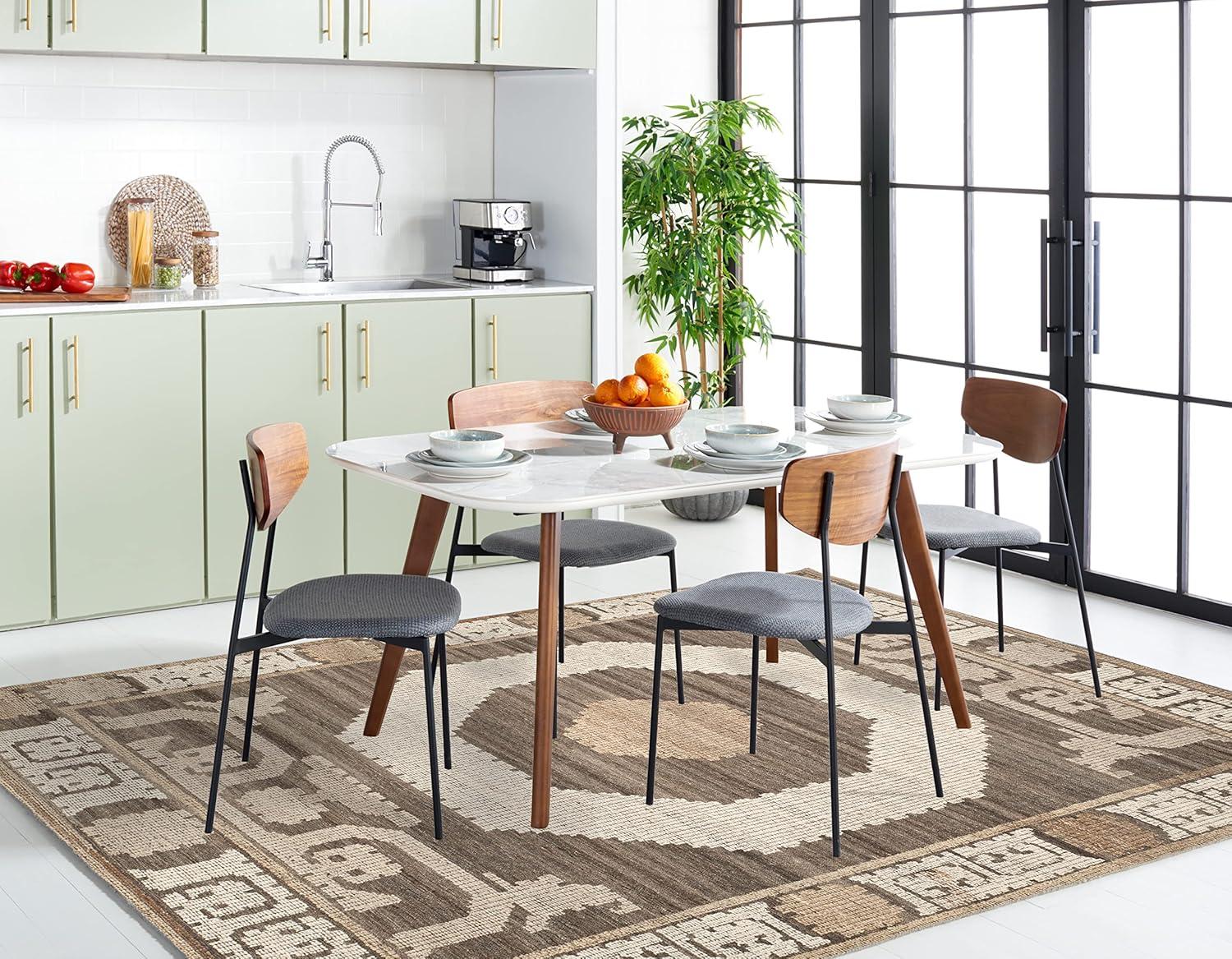 Kenya KNY313 Hand Knotted Area Rug - Ivory/Brown - 8'9"x11'9" - Safavieh.