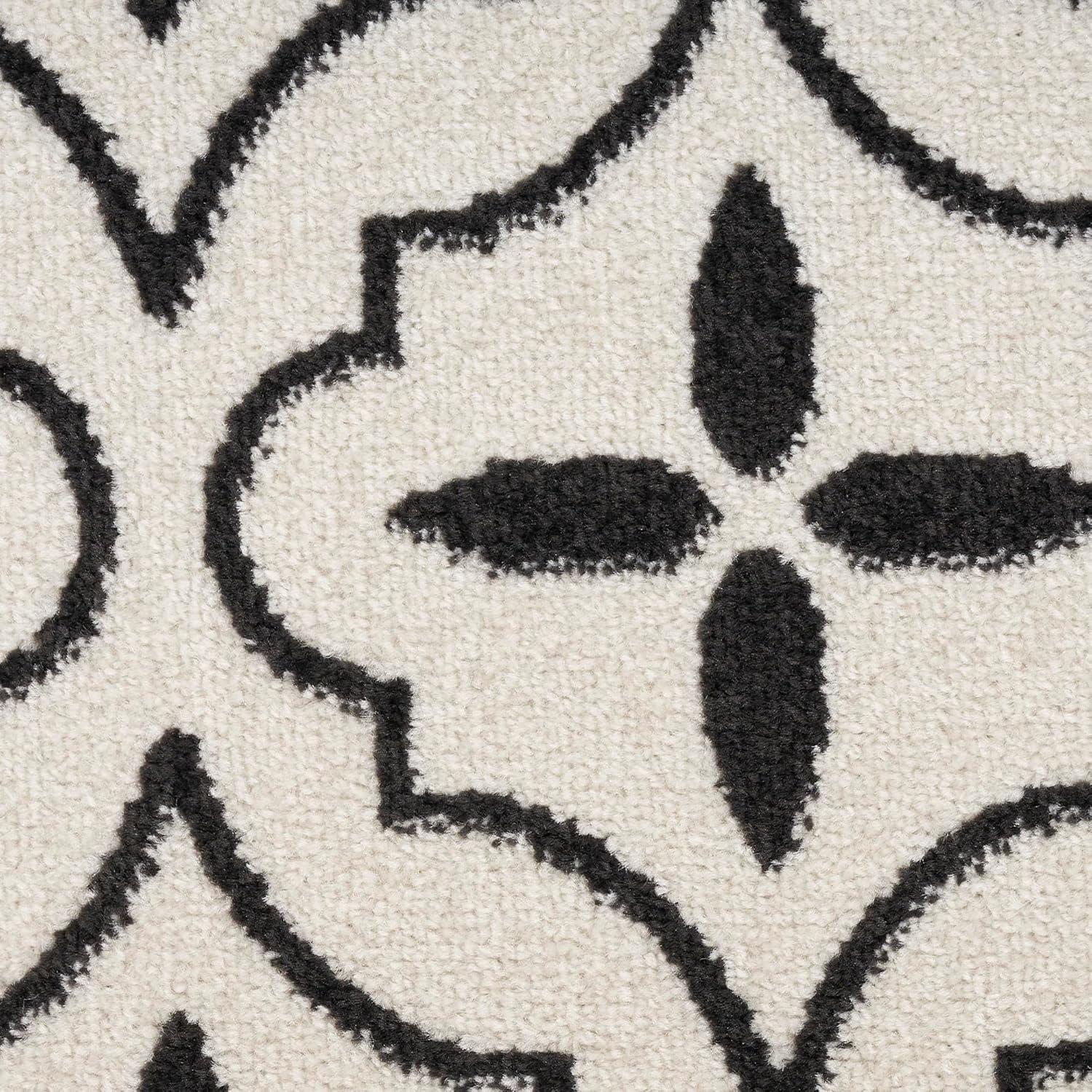 Nourison Essentials Moroccan Modern Indoor Outdoor Rug Ivory Black 8' x 10'