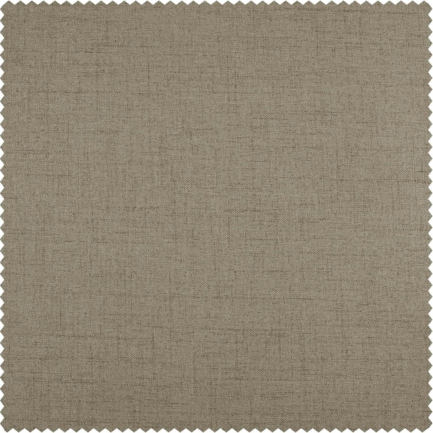 Warm Taupe Linen Blackout Pleated Curtain Panel, 50" x 96"