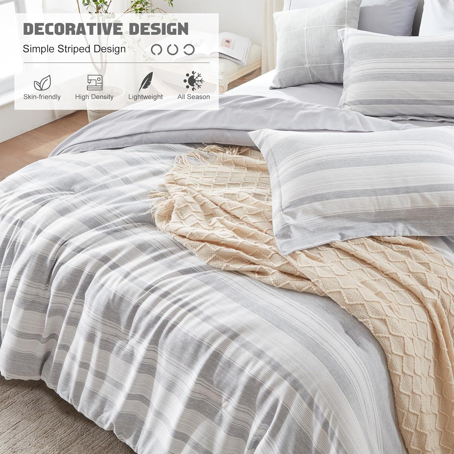 7 Pieces Comforter Set for All Seasons Grey - Full