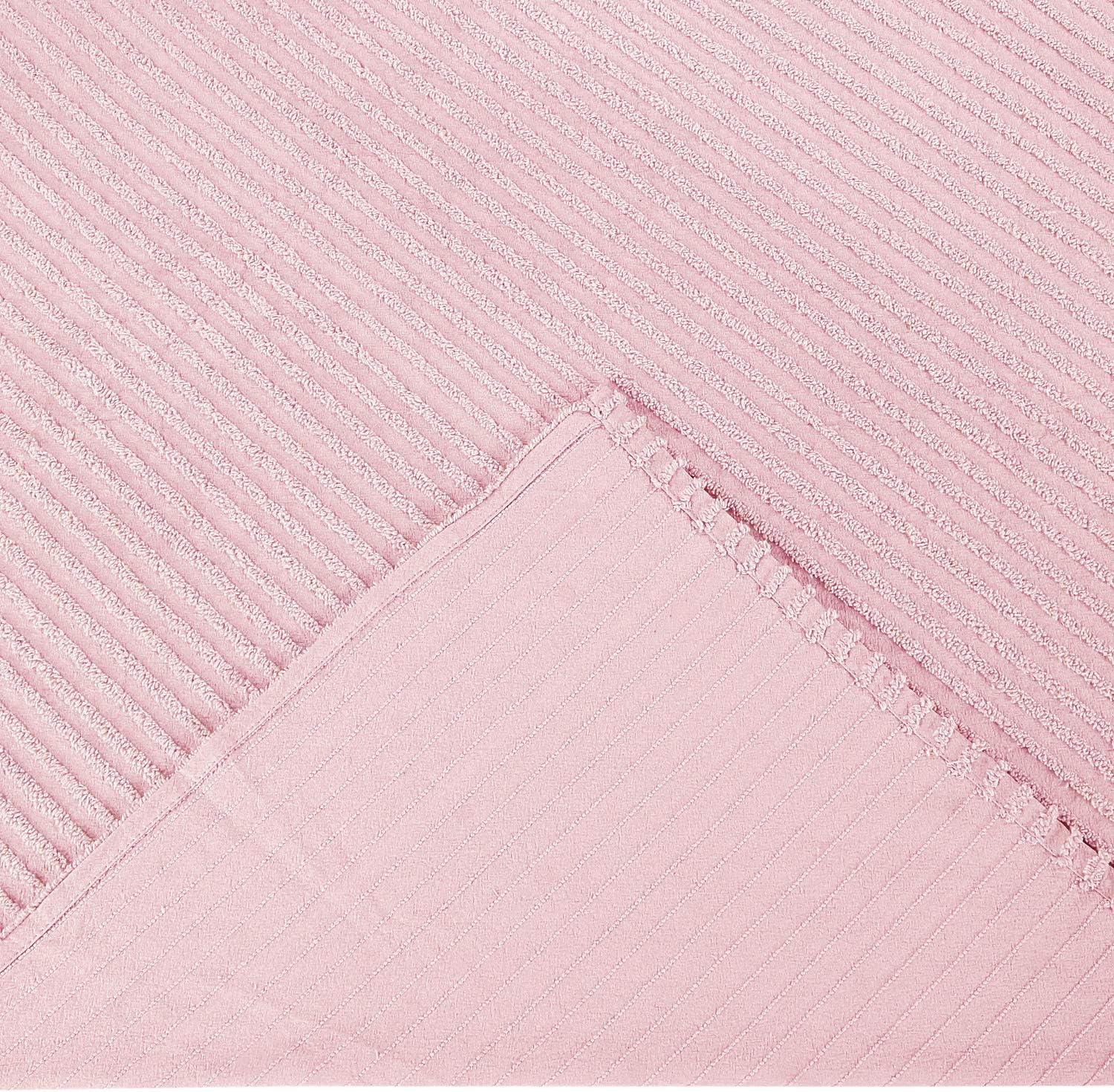 Twin Jullian Collection 100% Cotton Tufted Unique Luxurious Bold Stripes Design Bedspread Pink - Better Trends